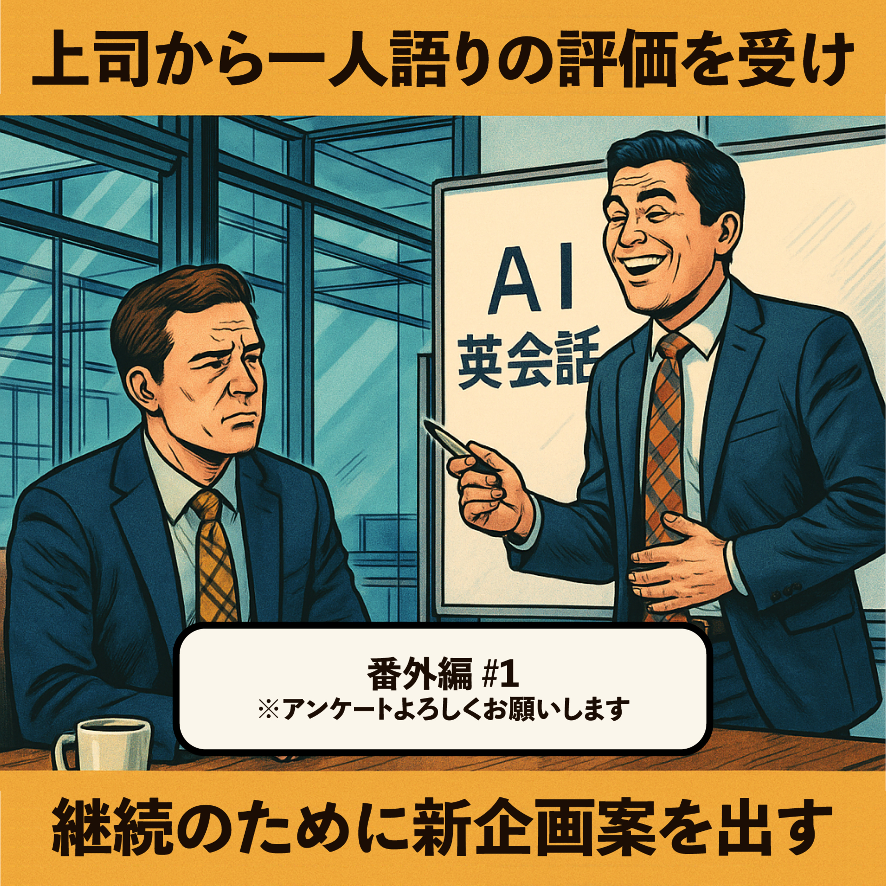 上司から一人語りの評価を受け、継続のために新企画案を出す 番外編#1 episode artwork