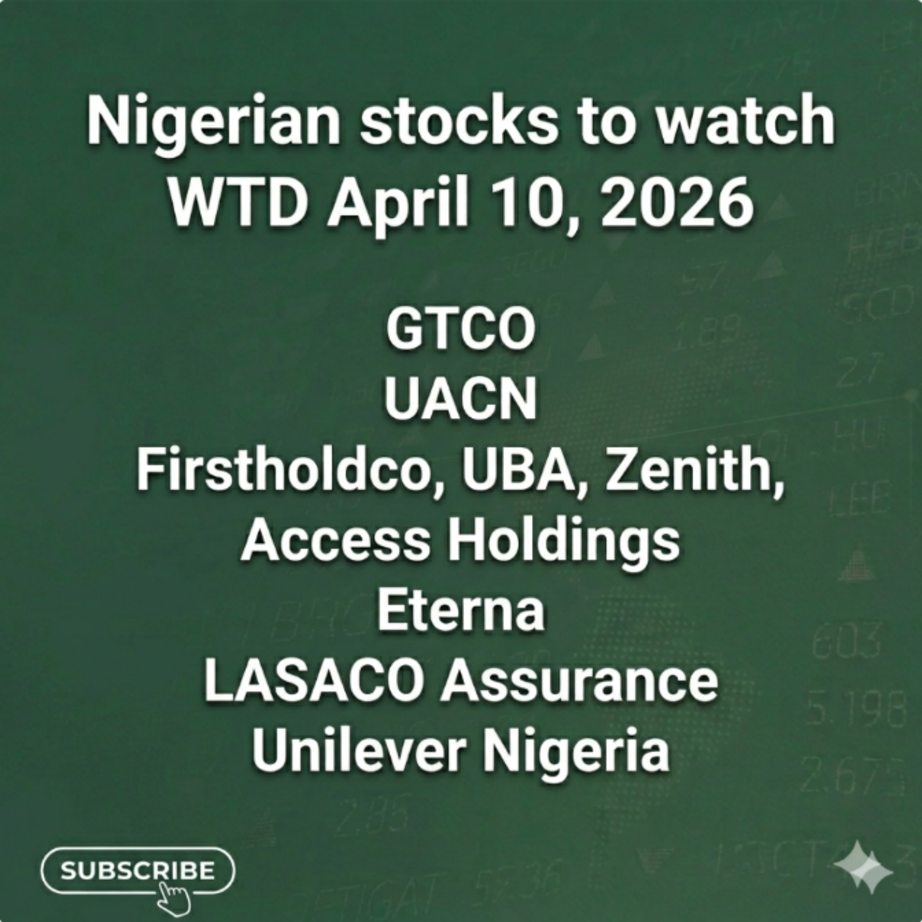 Nigerian stocks to watch WTD April 10, 2026 episode artwork