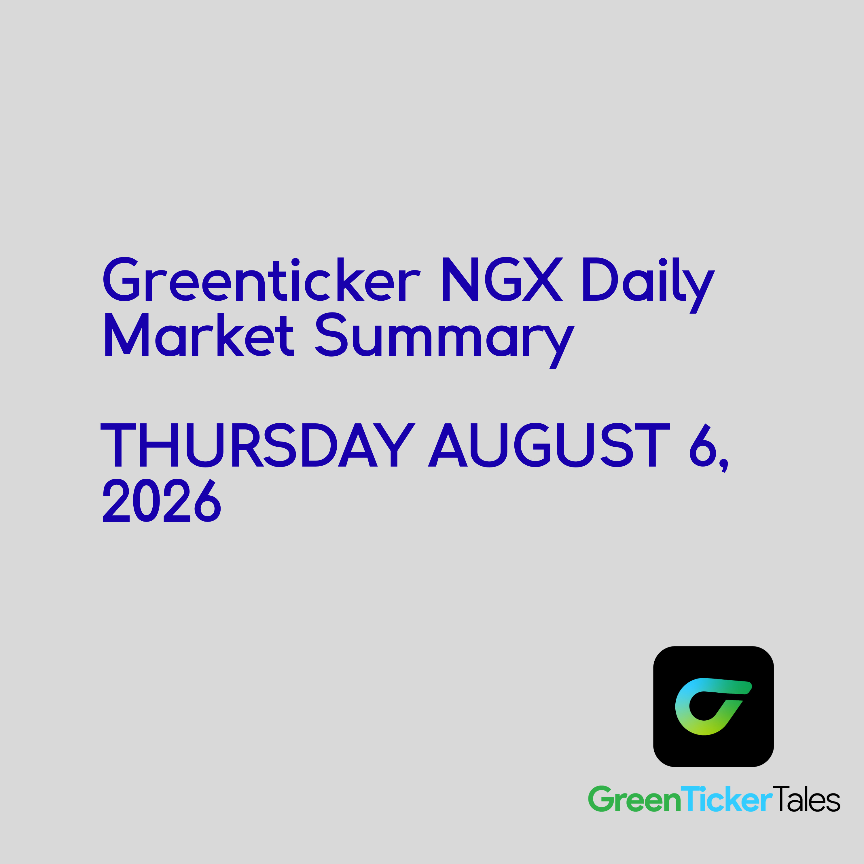 FTGINSURE led the losers: NGX Daily Market Summary August 6, 2026