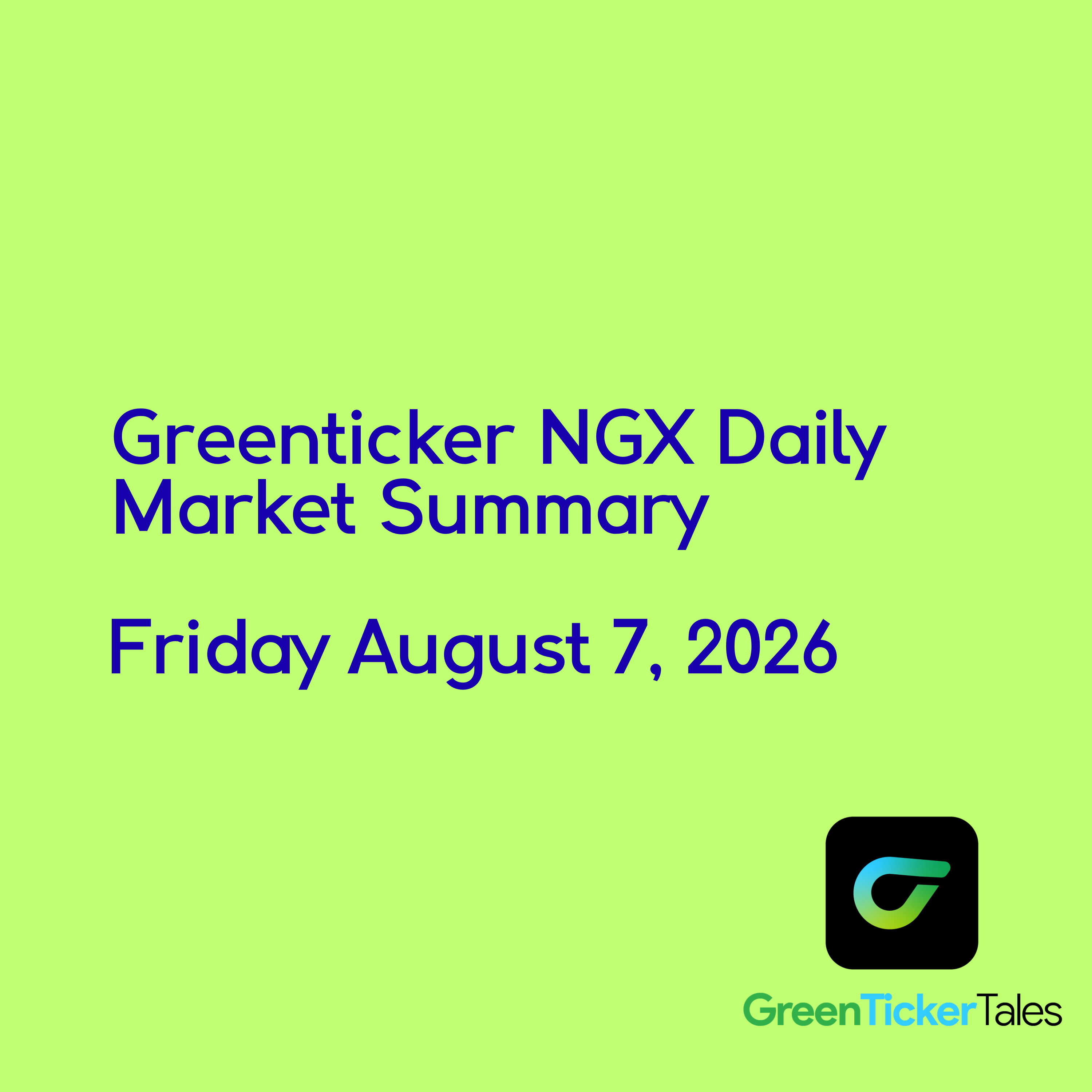 Redstar Express led the losers: NGX Daily Market Summary Friday August 7, 2026
