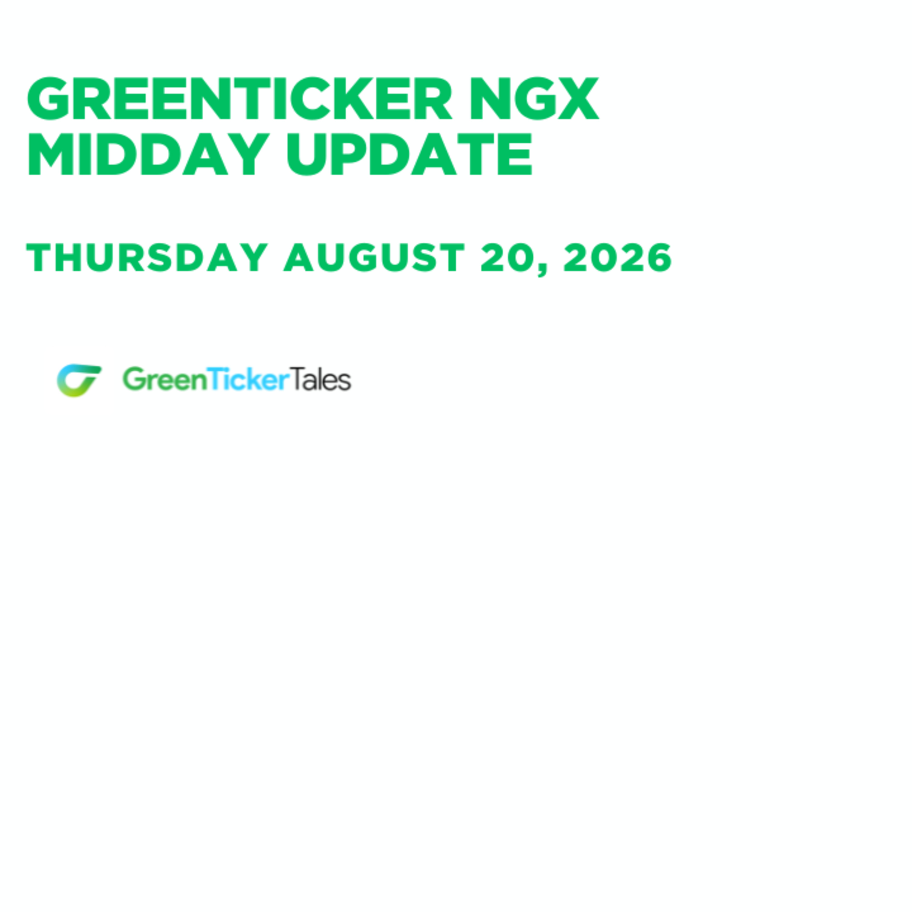 NGX Midday Update Thursday August 20, 2026