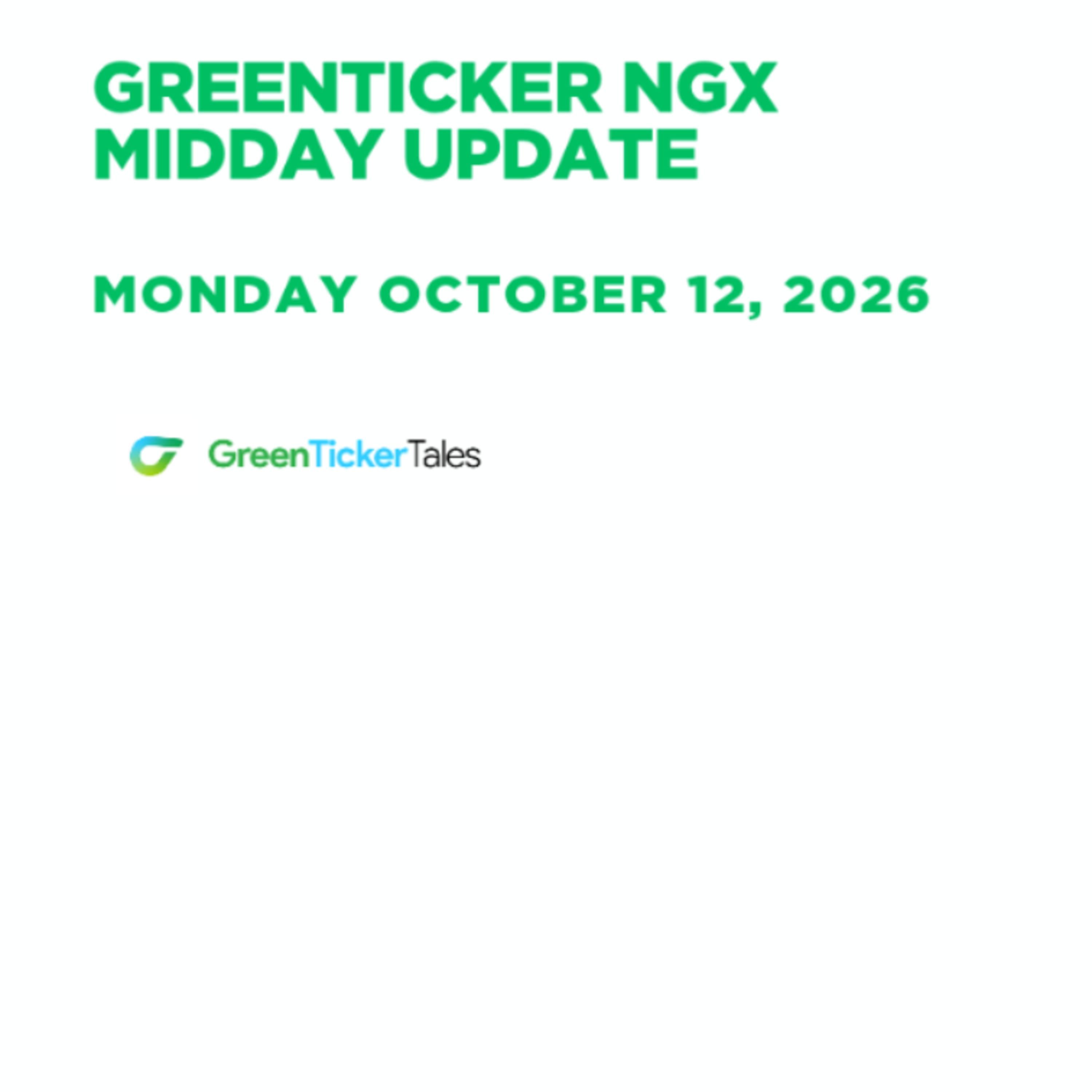 Neimeth is leading the gainers: NGX Midday Update Monday October 12, 2026