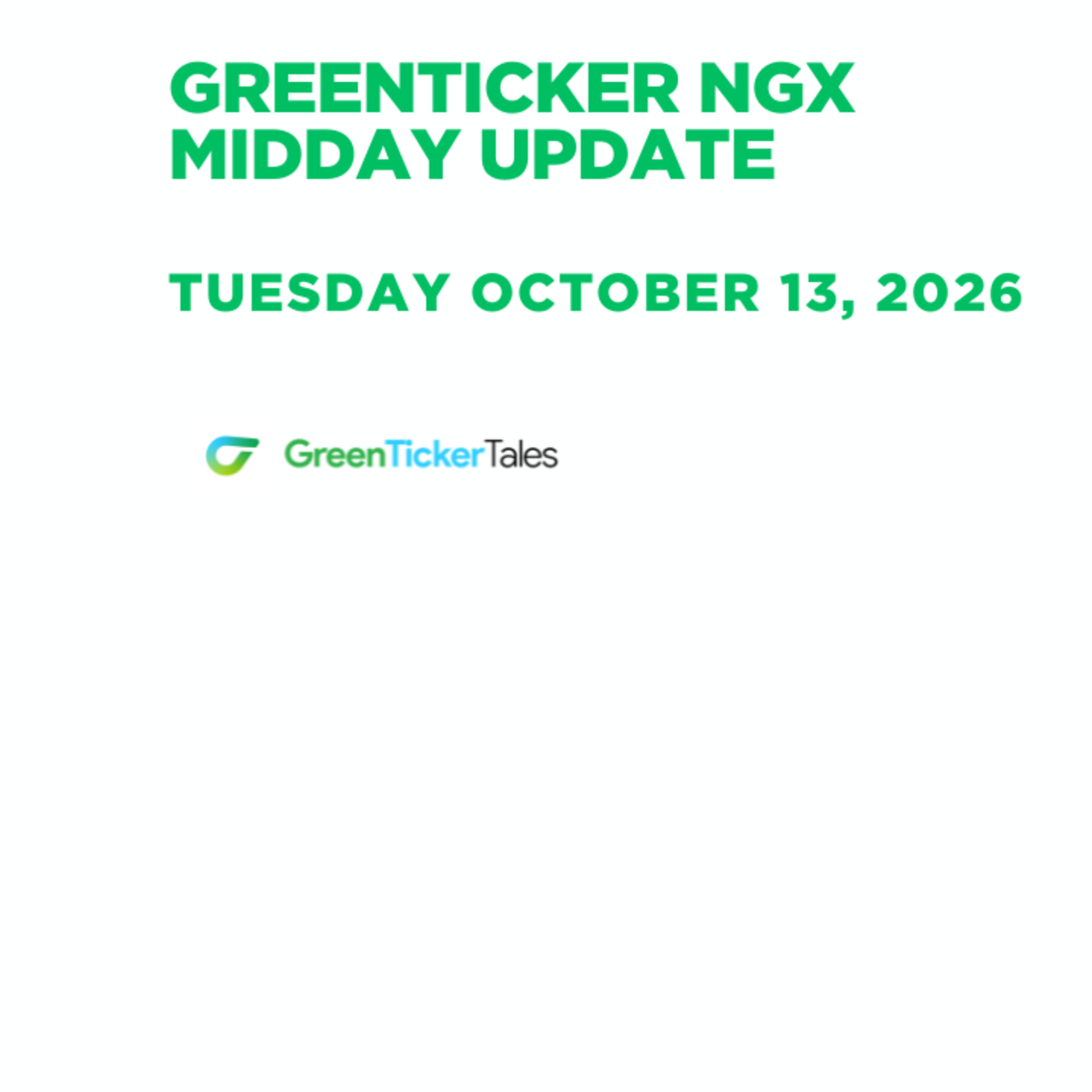NGX Midday Update Tuesday October 13, 2026