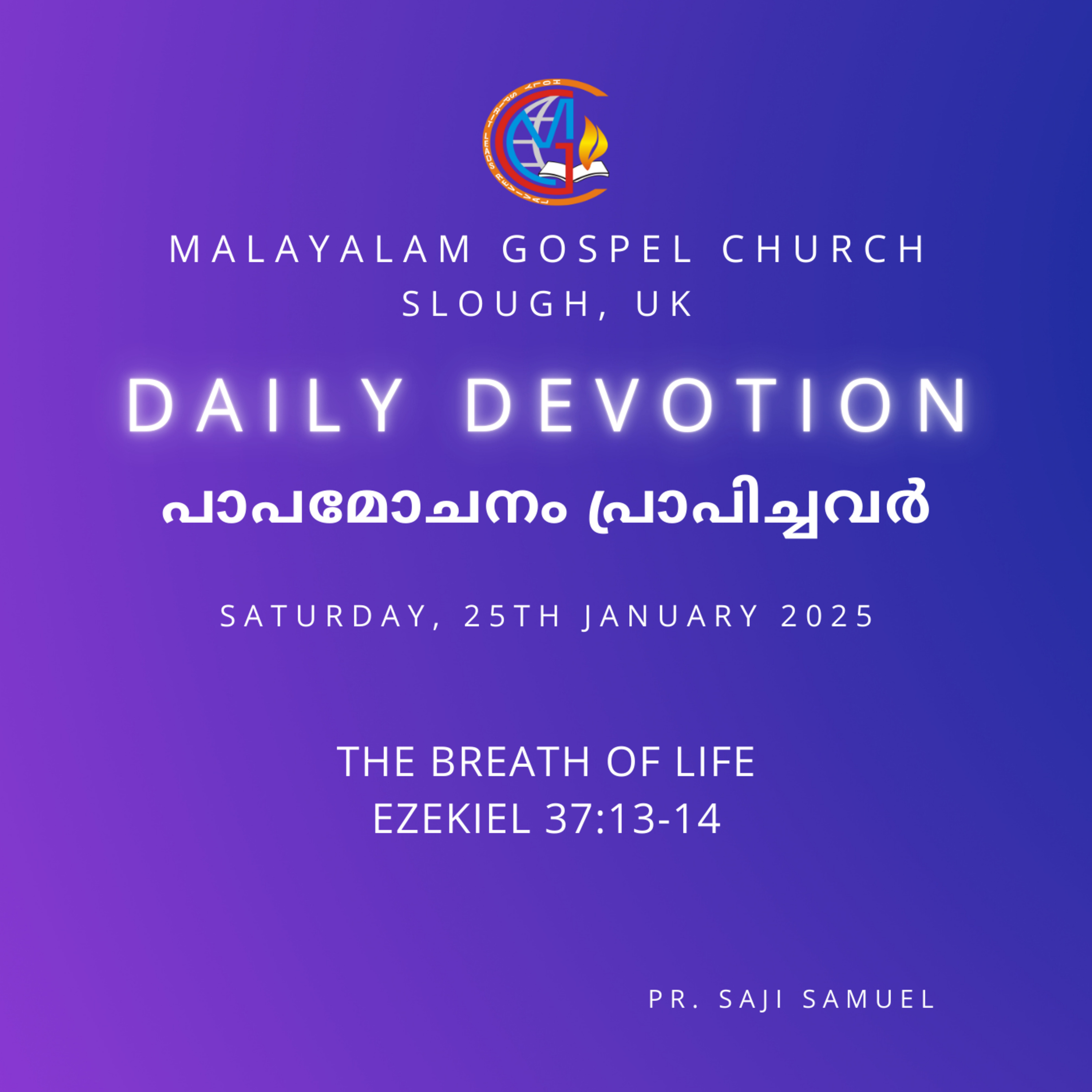 The Breath of Life | Ezekiel 37:13-14 | Daily Devotion | Pr. Saji Samuel episode artwork