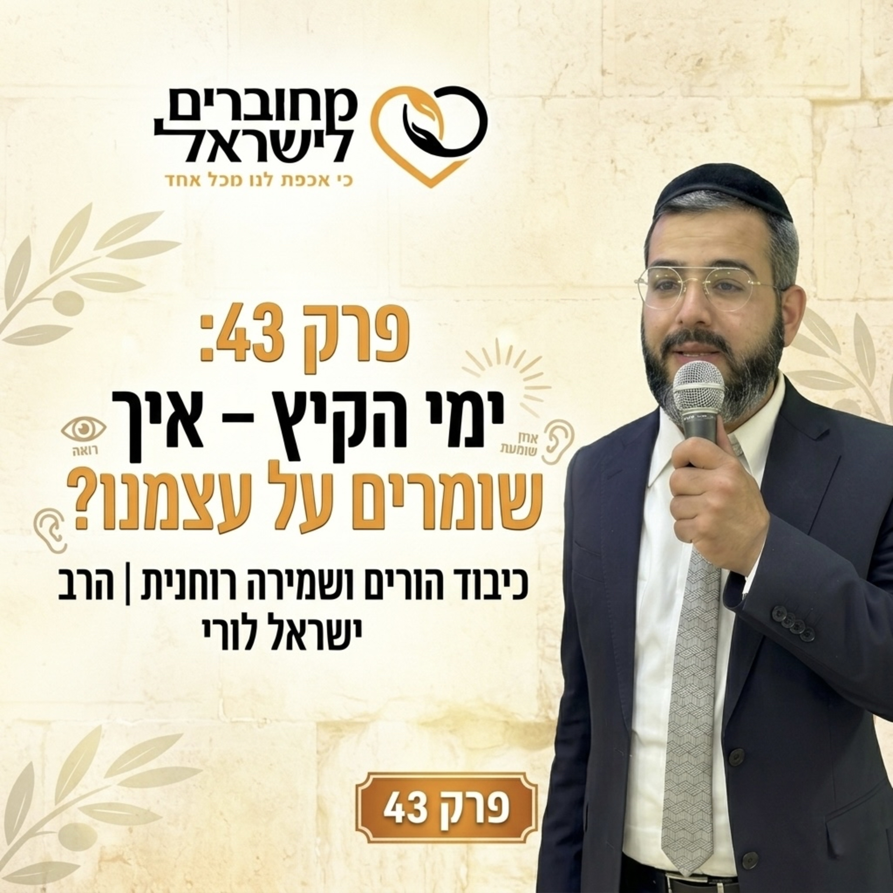 פרק 43: ימי הקיץ – שמירה, כיבוד הורים ועין רואה ואוזן שומעת | עם הרב ישראל לורי episode artwork