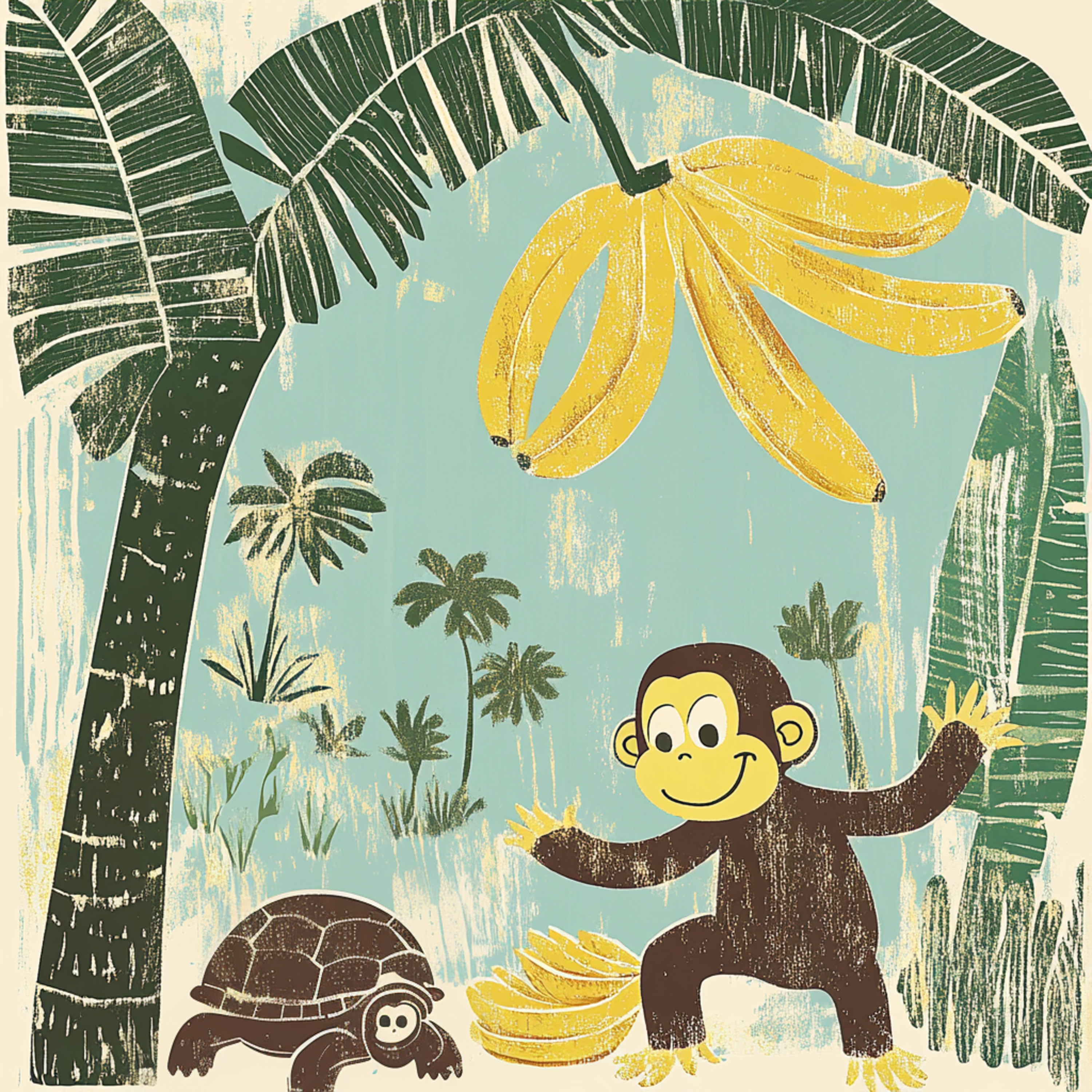 猴子烏龜和香蕉樹 - 中英文雙語睡前故事 - Monkey Turtle and the Banana Tree - Bedtime Story in Mandarin Chinese and English