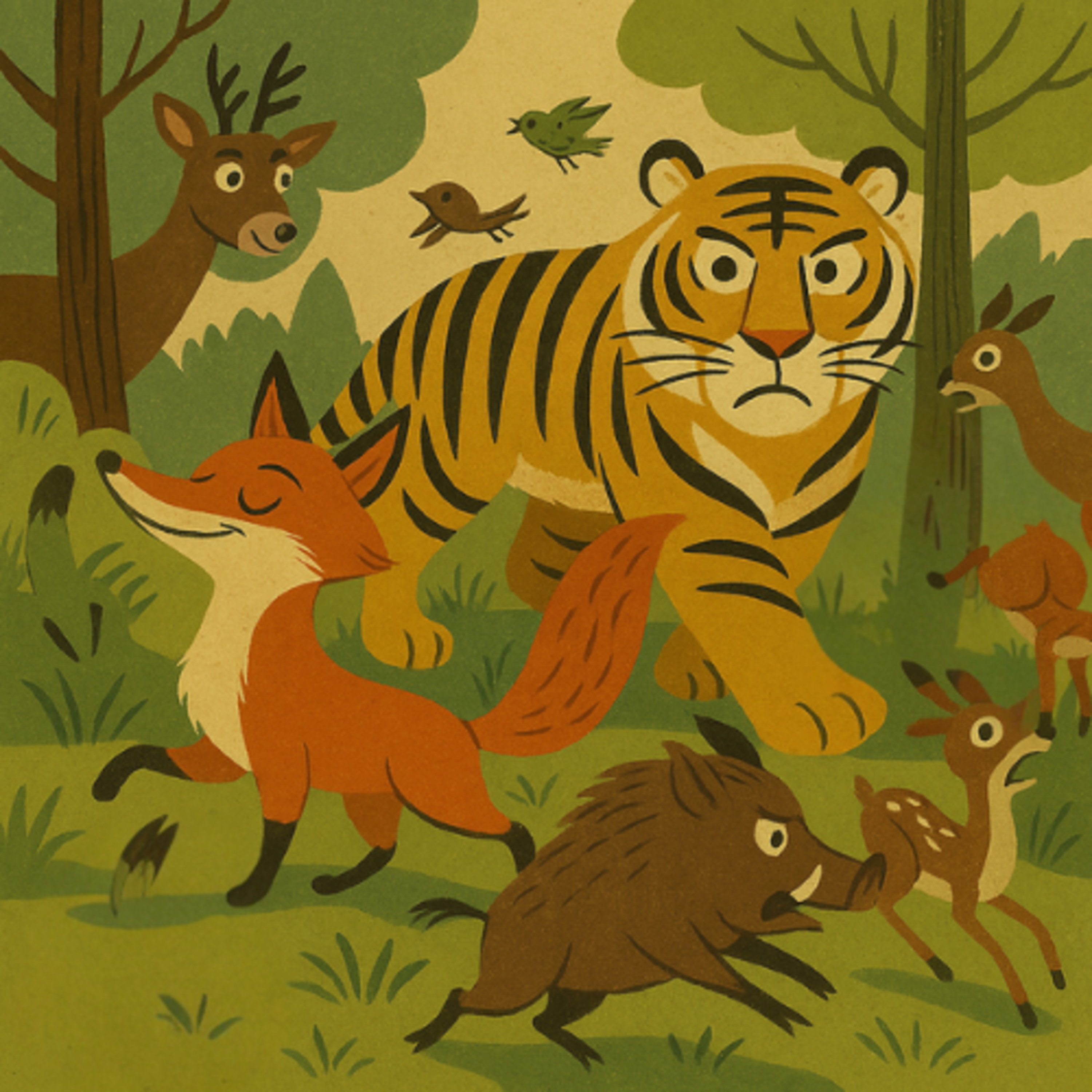 狐假虎威- 中英文雙語睡前故事 - The Fox and Tiger's Shadow - Bedtime Story in Mandarin Chinese and English