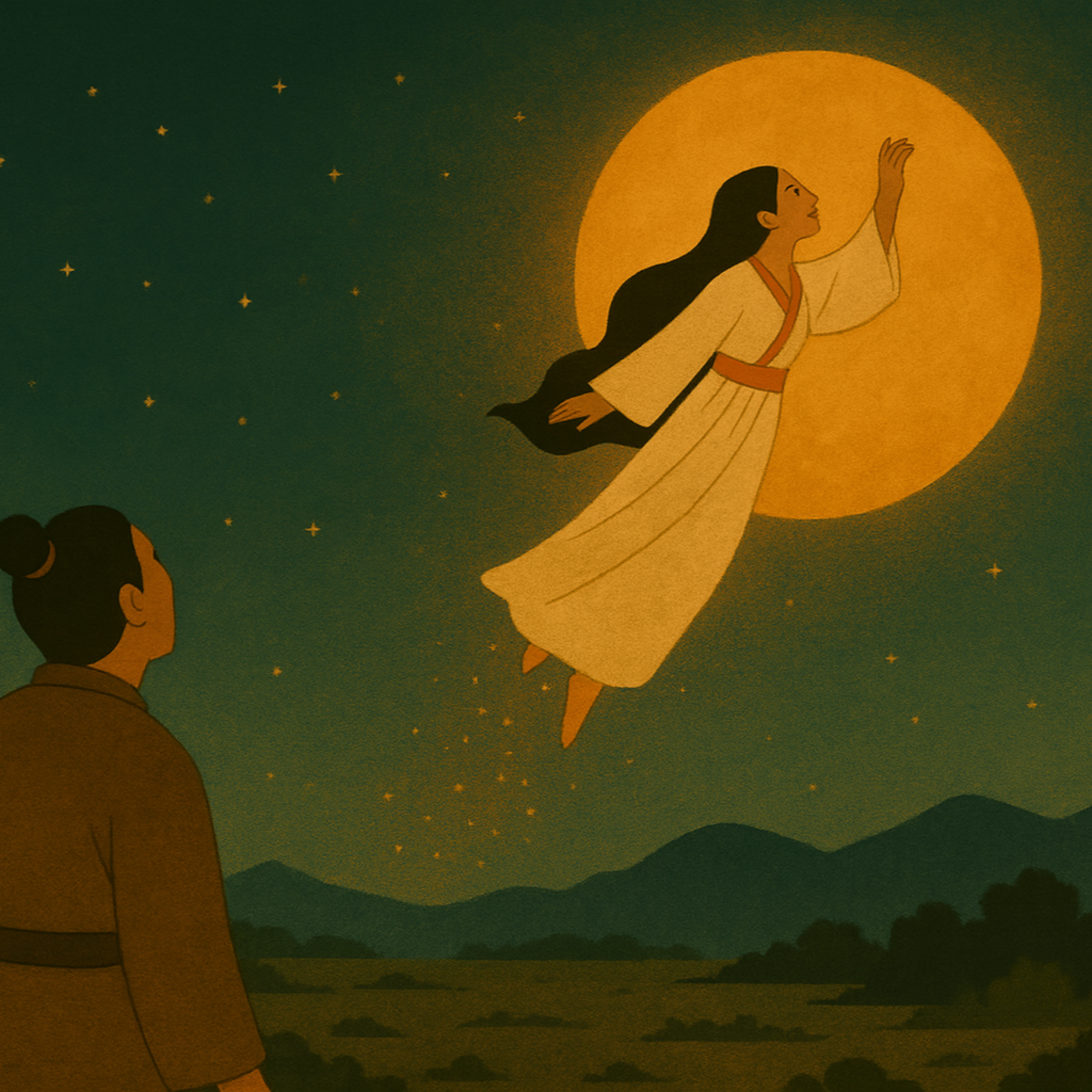 嫦娥与后羿（三) : 嫦娥奔月 | Chang’e and Hou Yi (Part 3): Chang'e Flies to the Moon