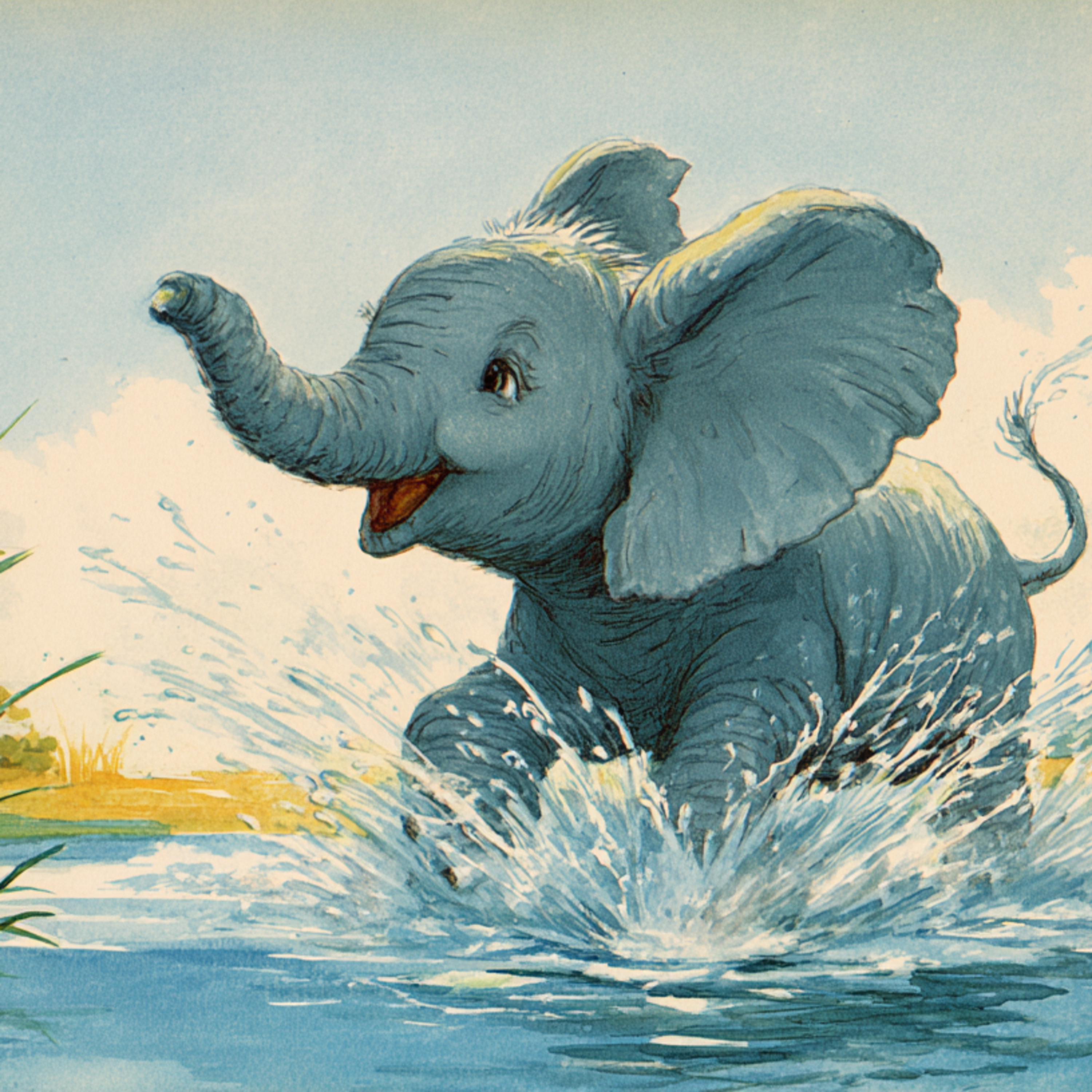 The Baby Elephant and the Moving River | 小象和流动的河流 | Bilingual Story (English + Chinese) 英中雙語