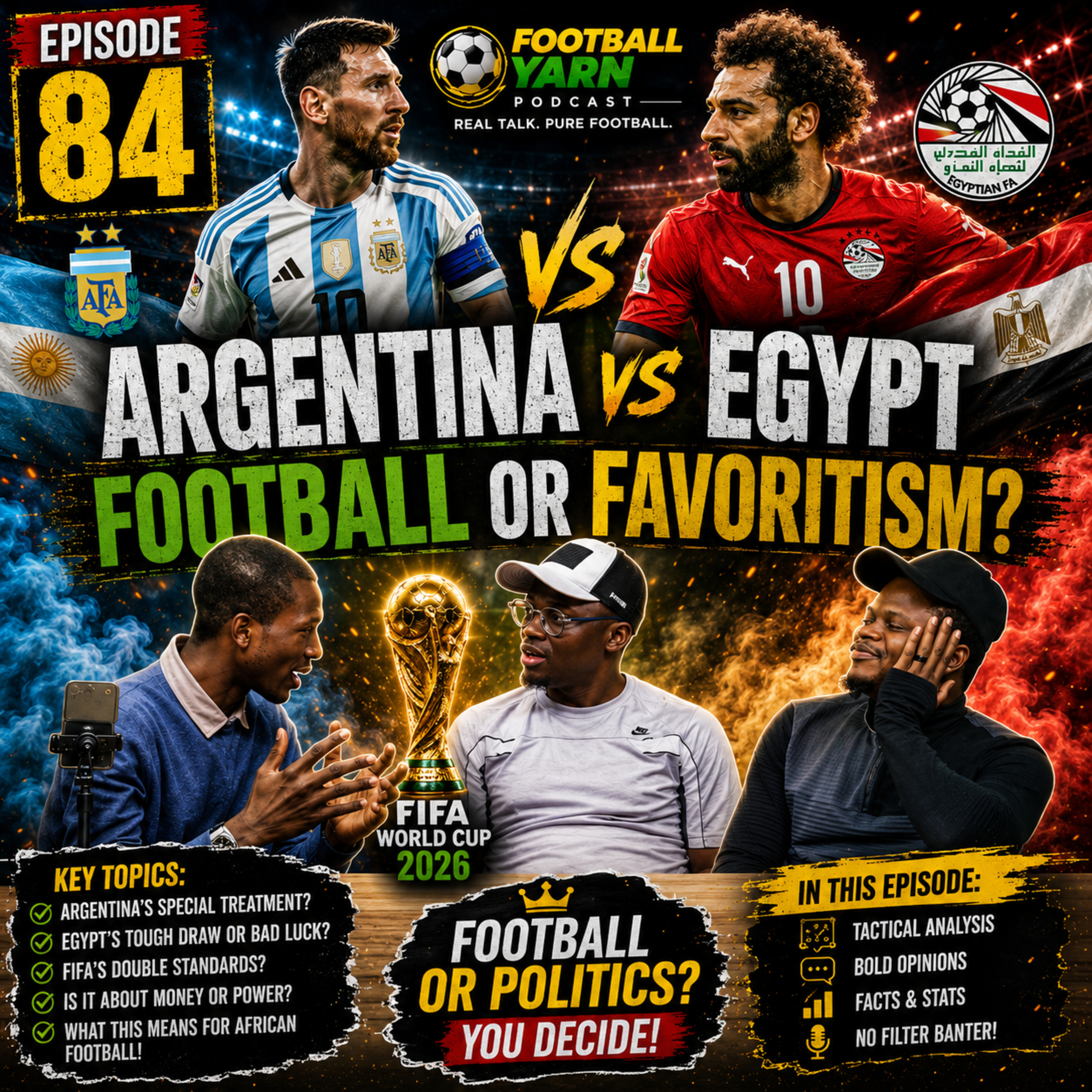 Episode 84: Argentina vs Egypt: Football or Favoritism? episode artwork