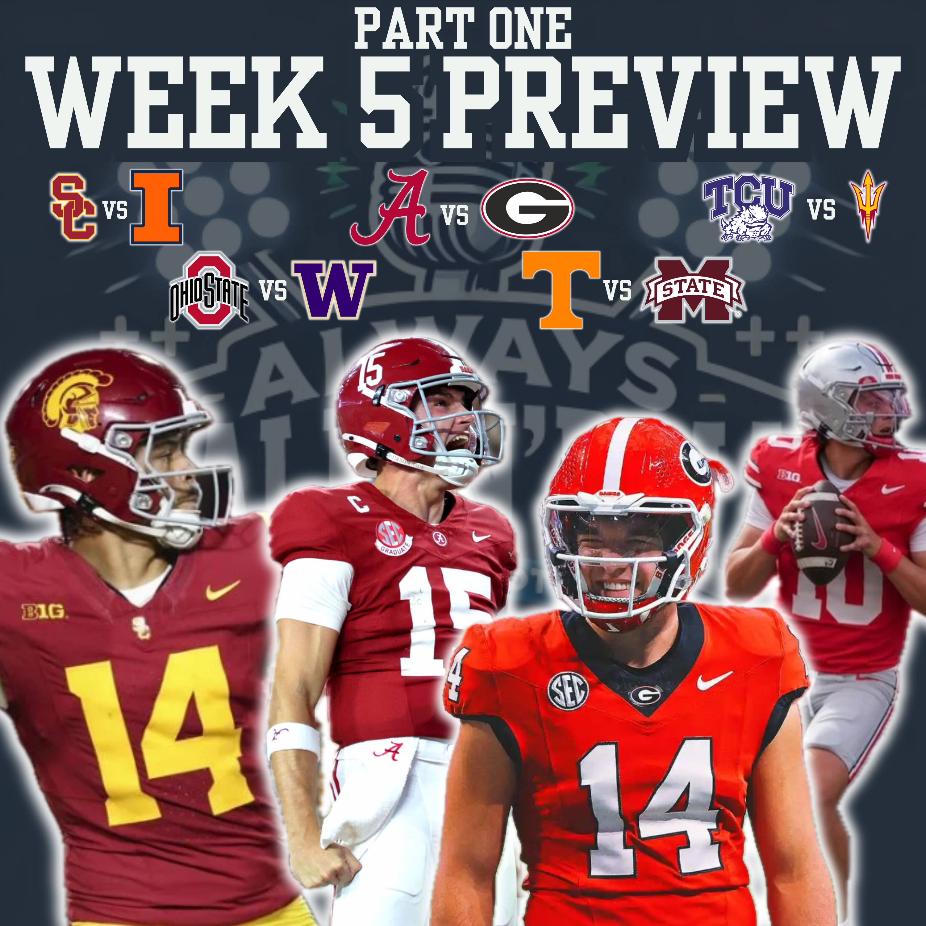 Week 5(Pt.1) | Bama-Georgia | Can Illinois Rebound? | Ohio State Travels West | Upset in Starkville? episode artwork