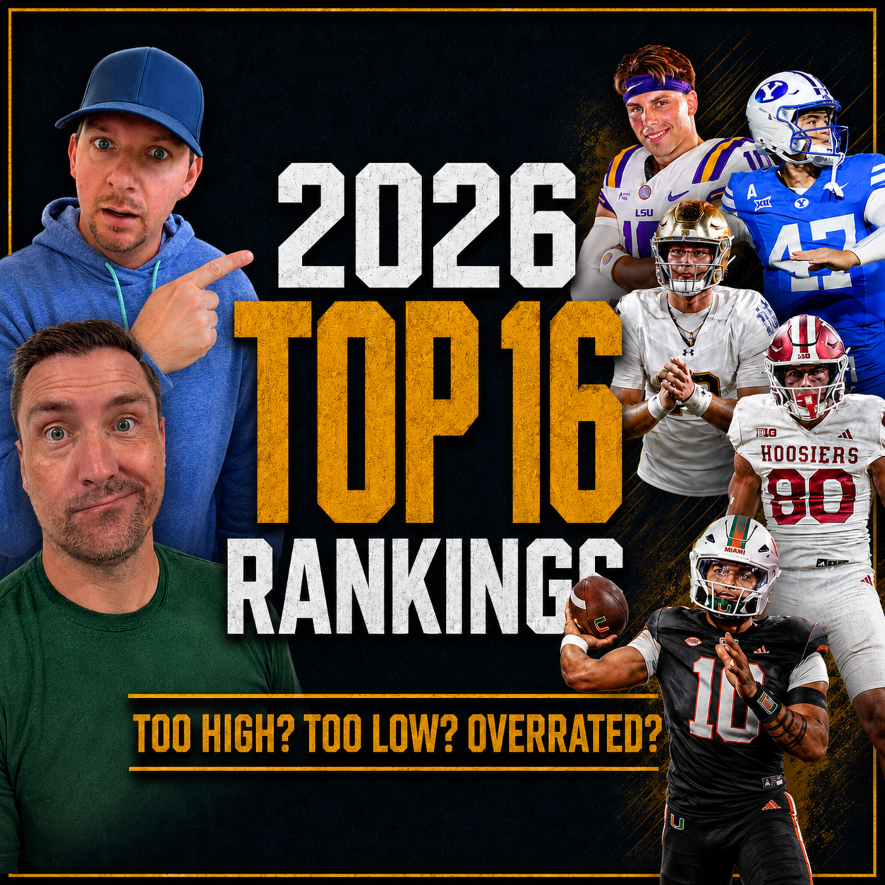 Our 2026 College Football Top 16 Rankings episode artwork