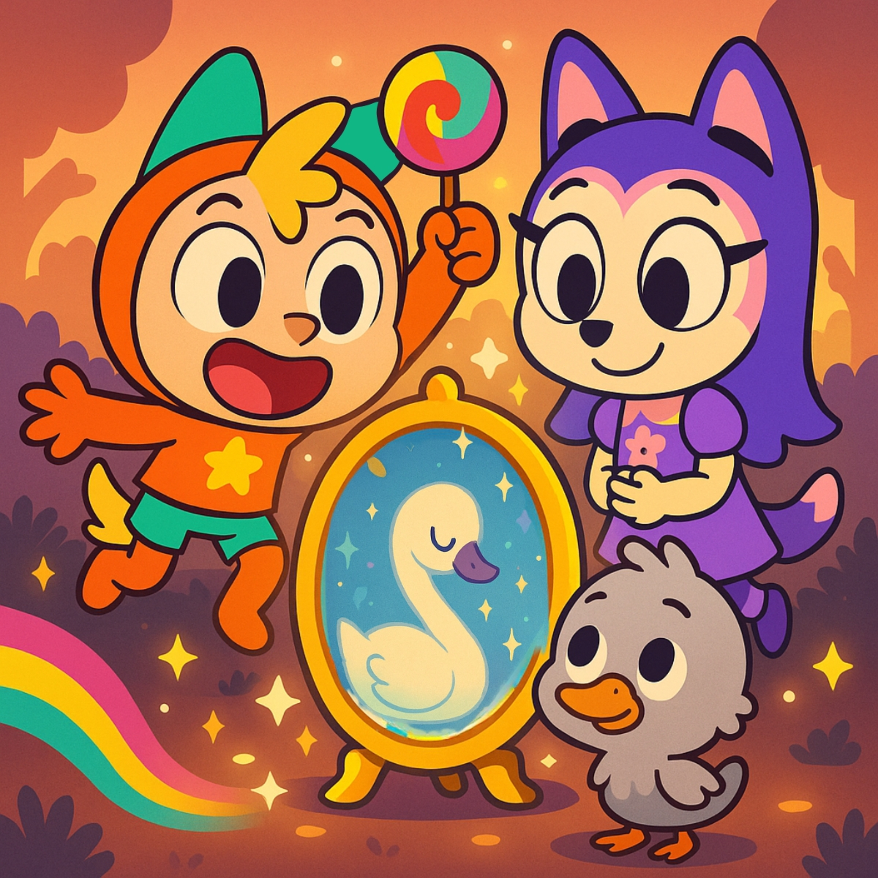 Nuton & Lola Help the Ugly Duckling with Magical Mirror – Relaxing Bedtime Stories for Kids episode artwork