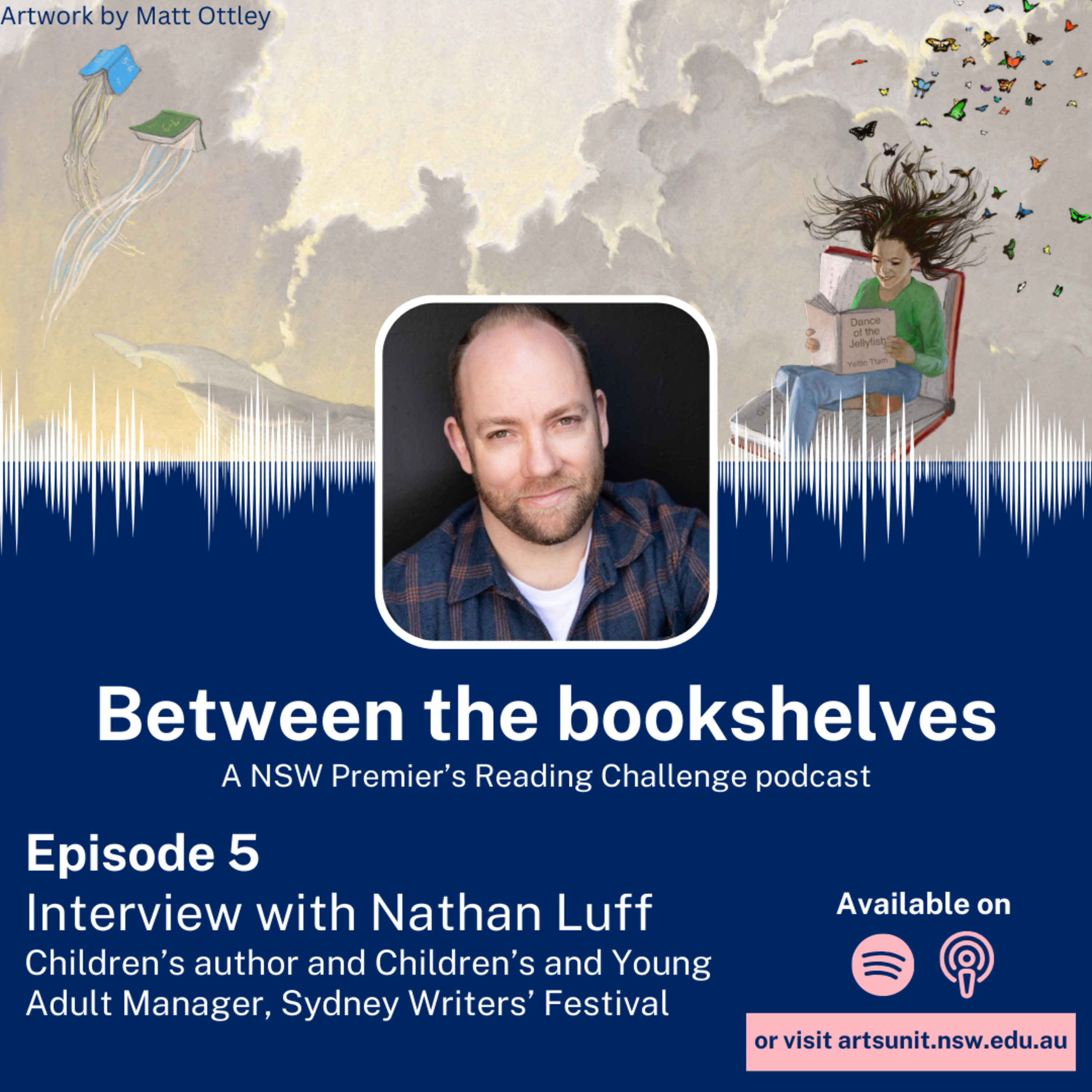 Between the bookshelves - 5. Nathan Luff episode artwork