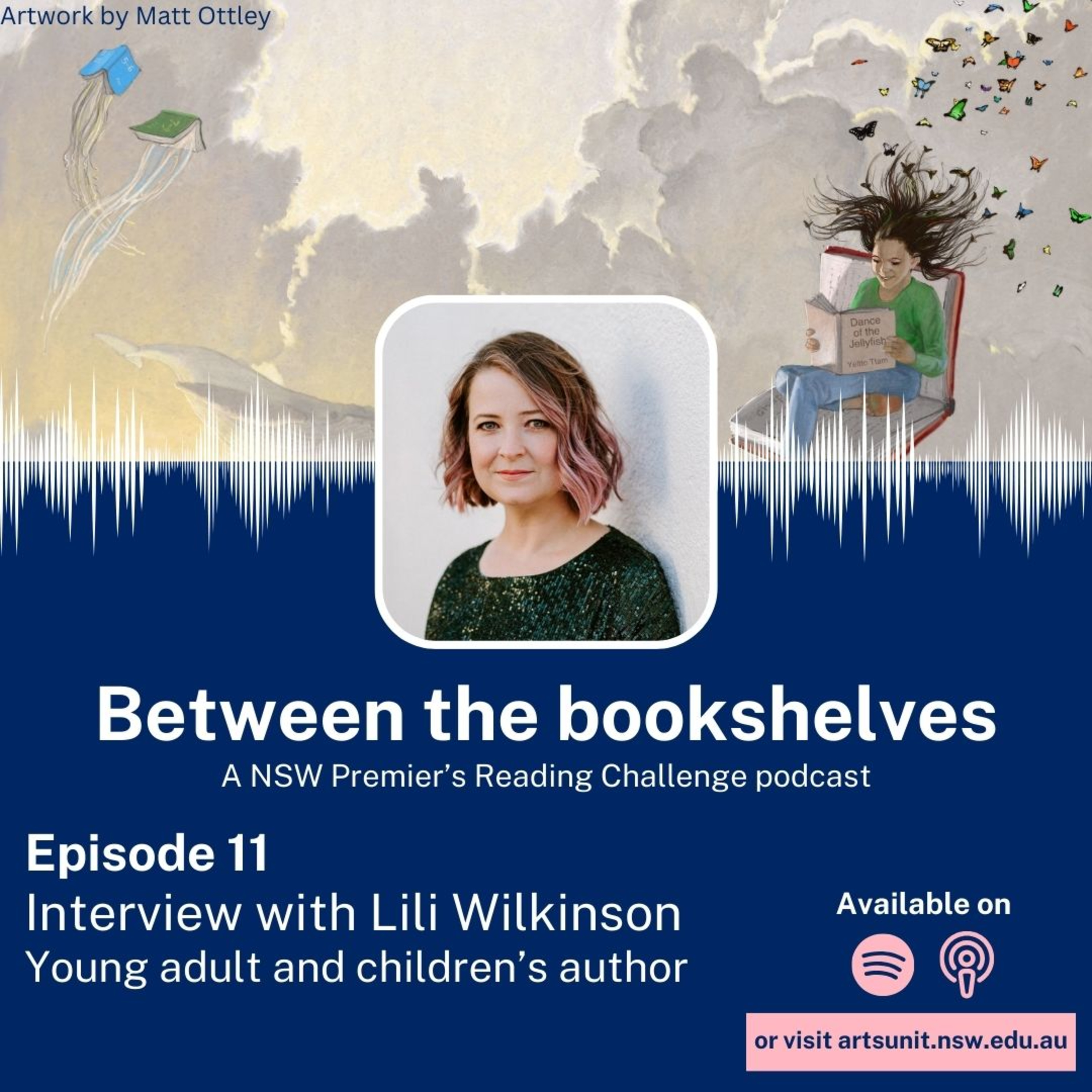 Between the bookshelves - 11. Lili Wilkinson episode artwork