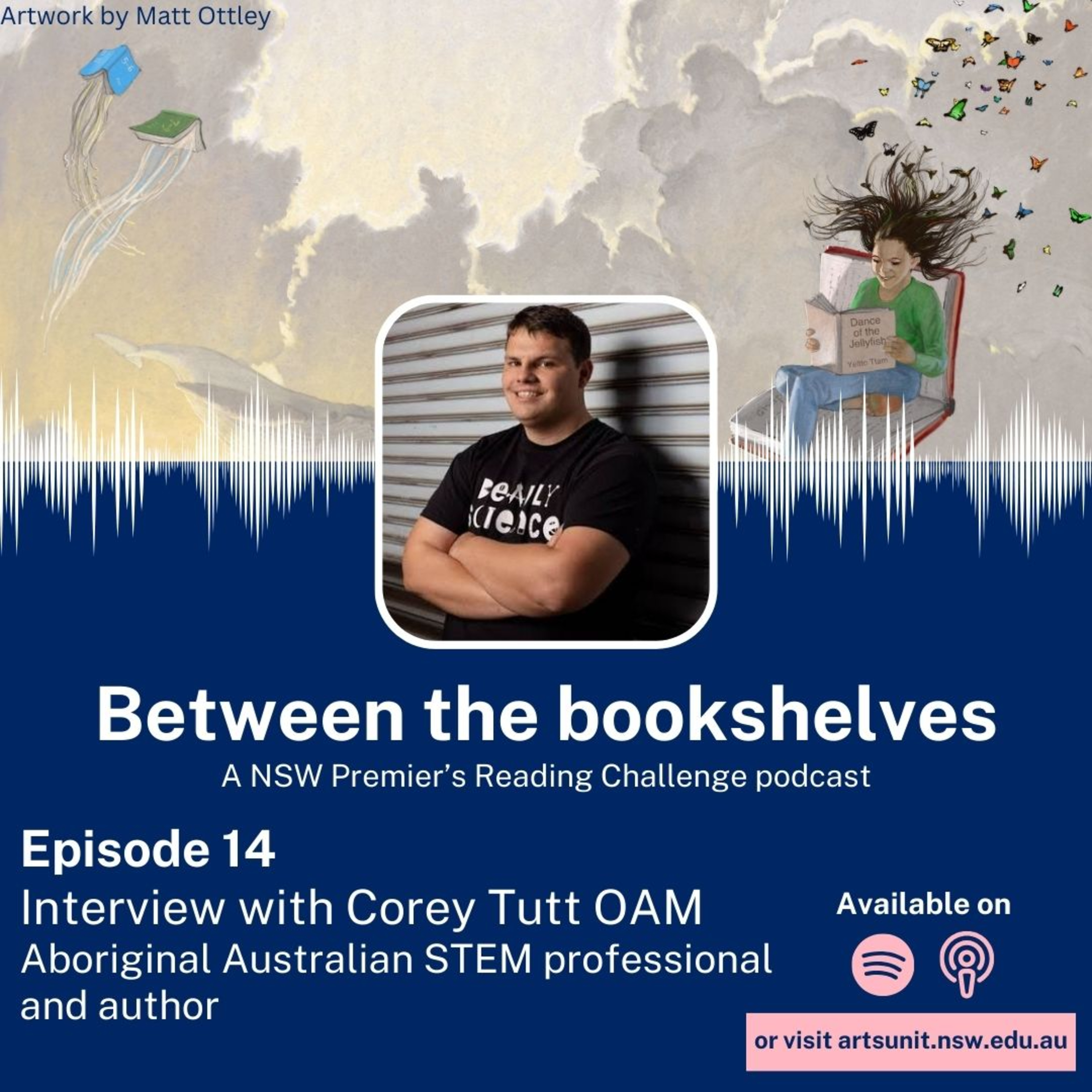 Between the bookshelves - 14. Corey Tutt episode artwork