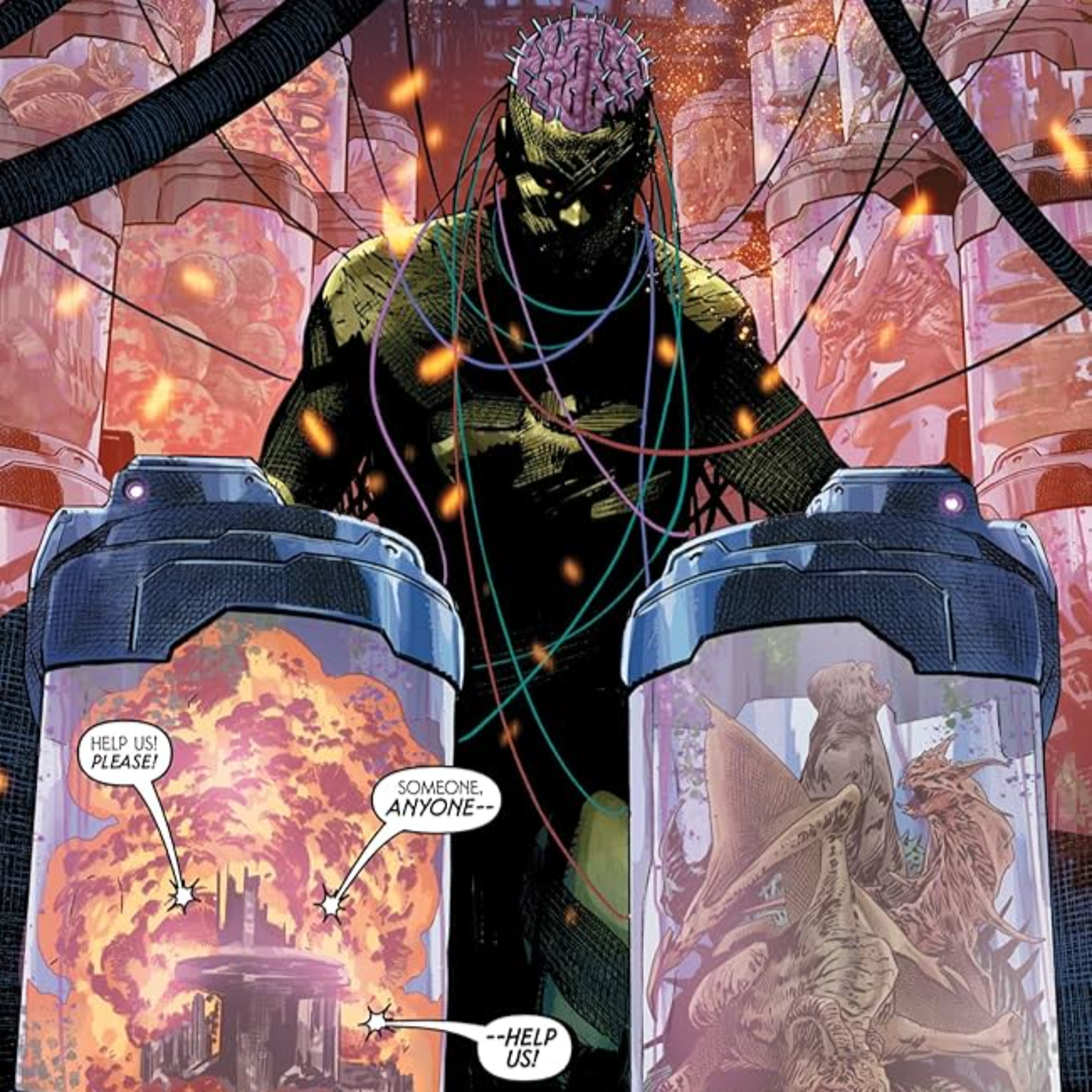 Absolute Superman #7, Absolute Green Lantern #2, Monkey Meat The Summer Batch #3, Fantastic Four Fanfare #1 and Resurrection Man Quantum Karma #2. episode artwork