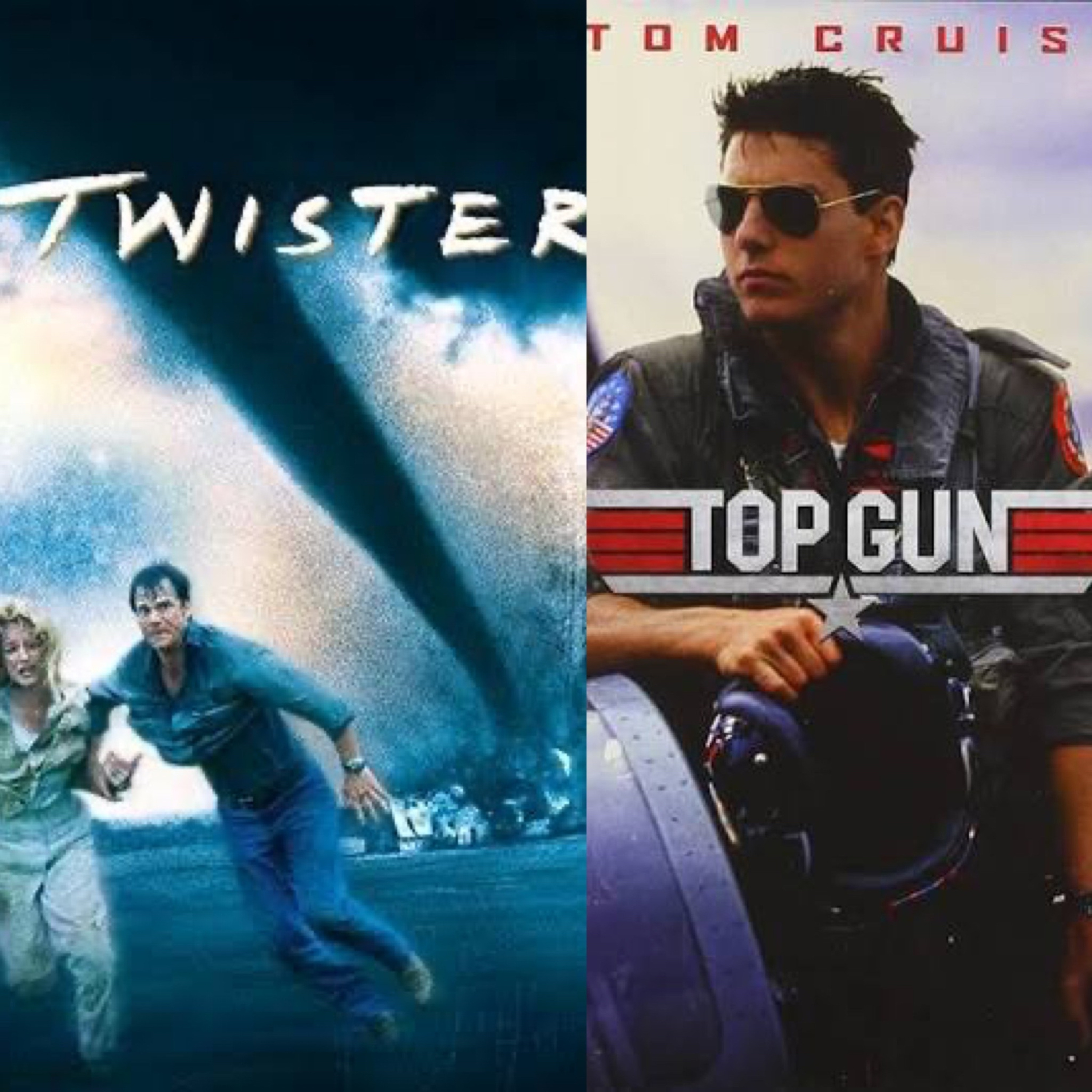1986 and 1996 Top Gun and Twister  episode artwork