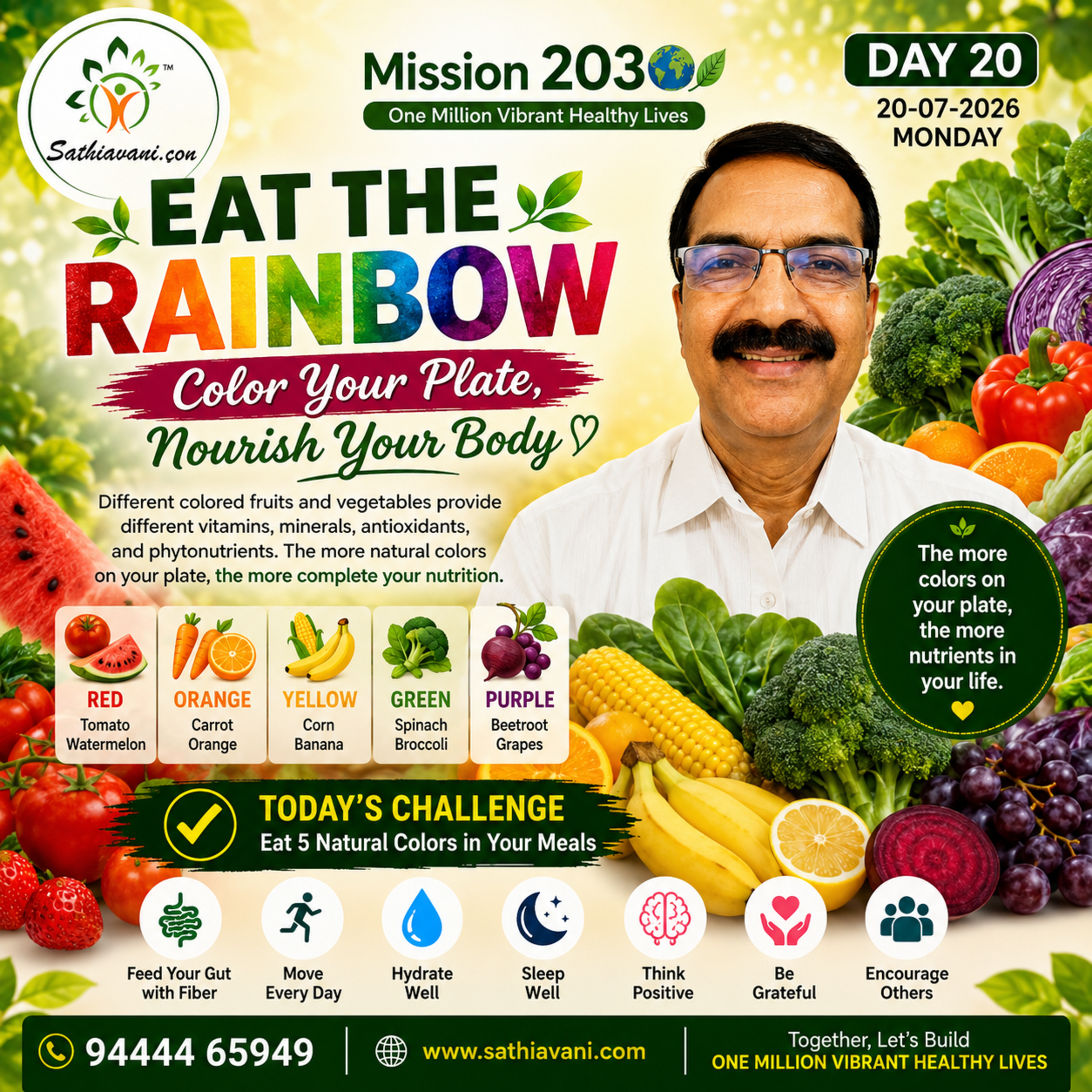 Mission 2030 – Day 20 (20-07-2026, Monday) Eat the Rainbow Color Your Plate, Nourish Your Body episode artwork