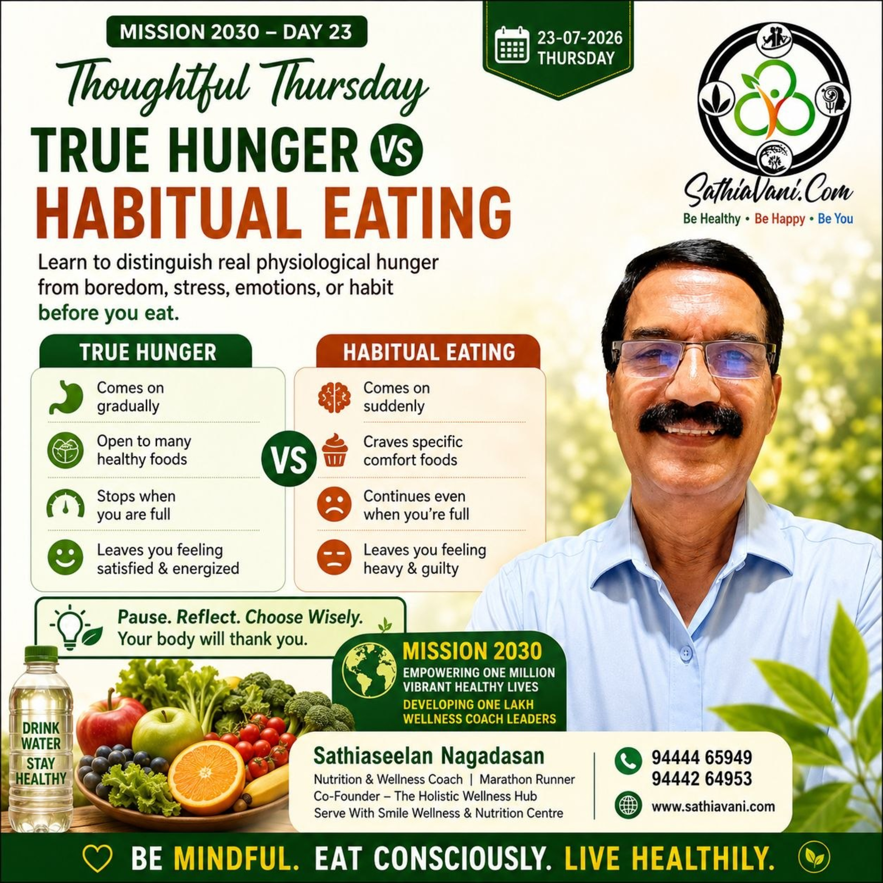 Mission 2030 – Day-23 (23- 07-2026) True Hunger vs. Habitual Eating – Think Before You Eat. episode artwork