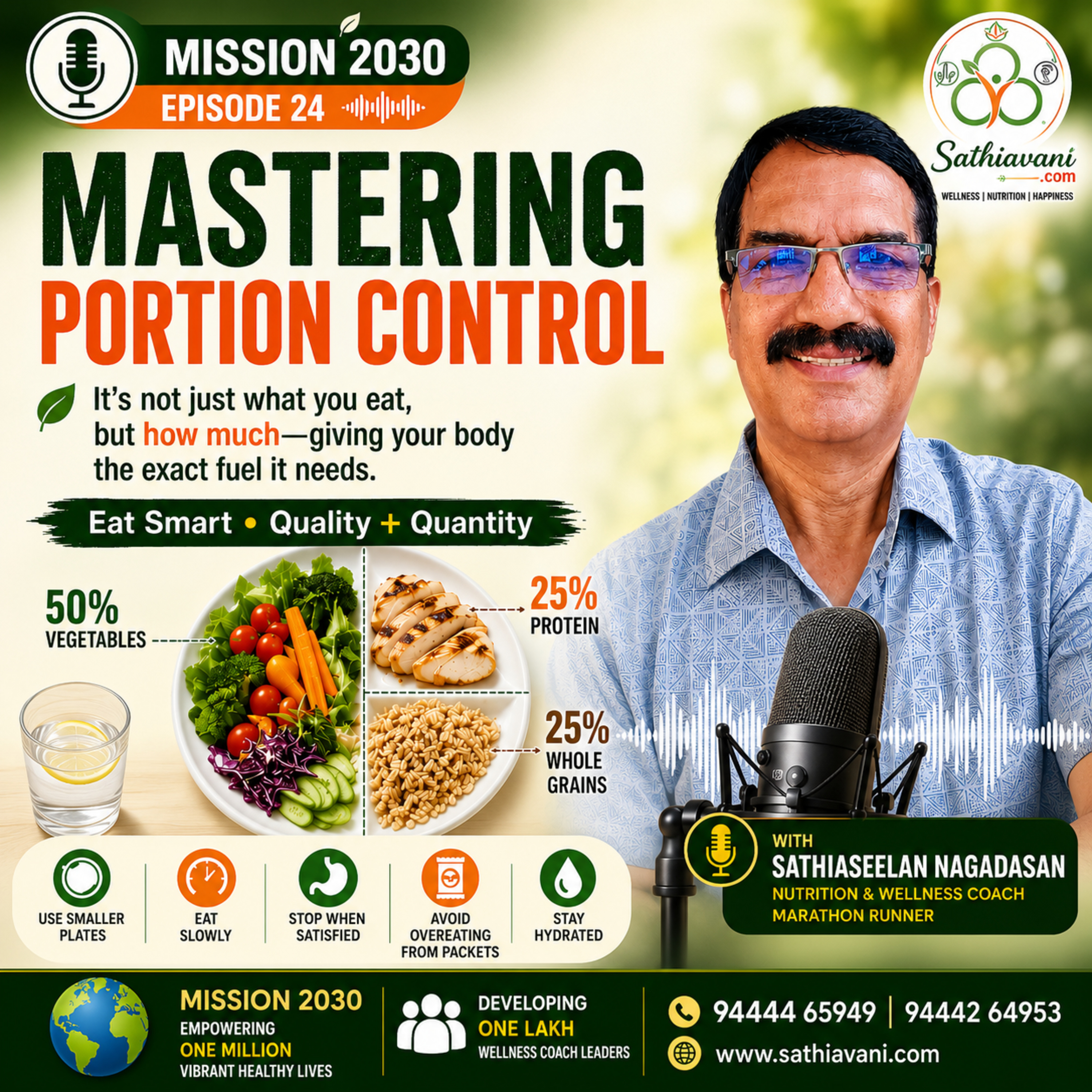 Mission 2030 – Episode 24 Day 24 (24-07-2026) Friday Mastering Portion Control Quality Meets Quantity episode artwork