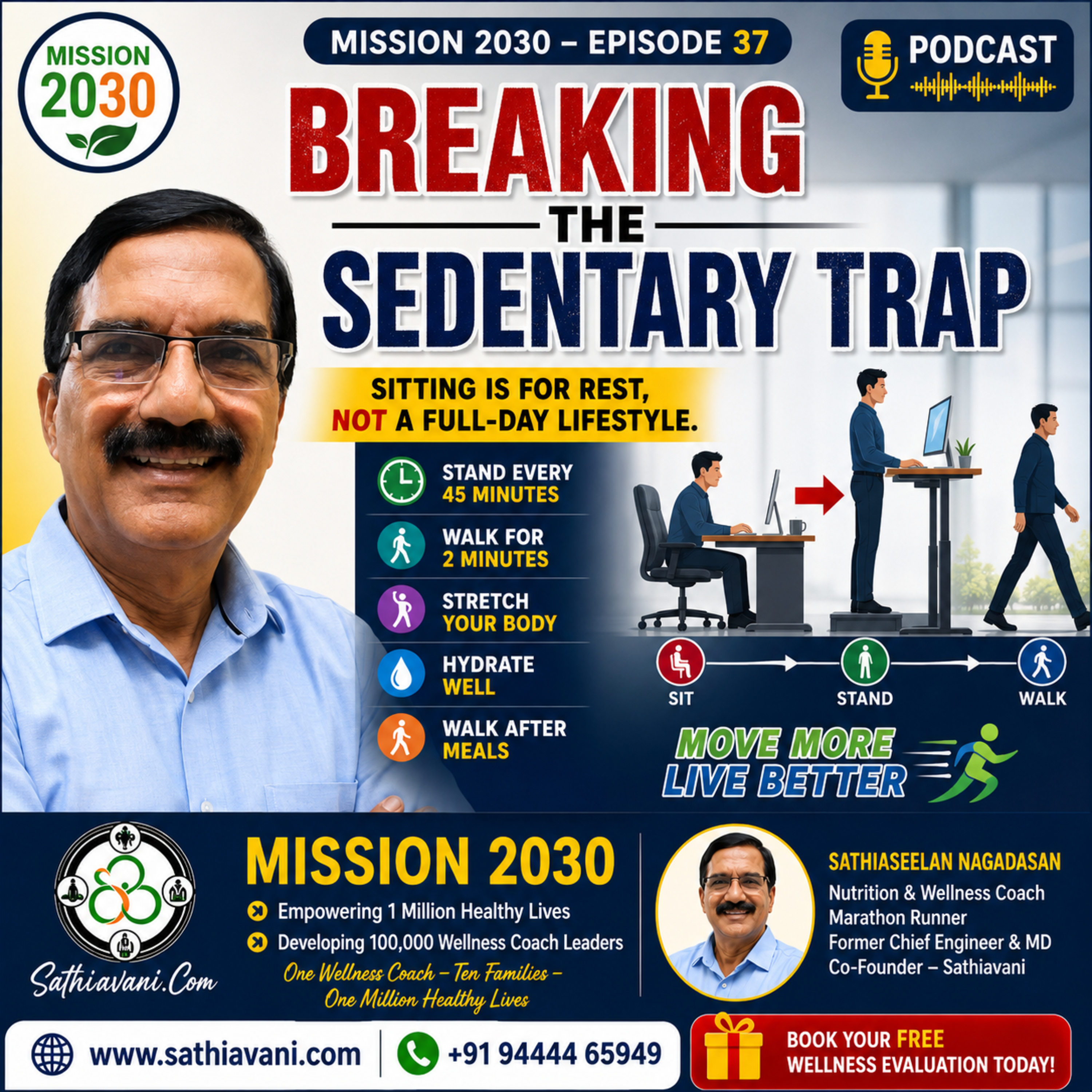 Podcast Mission 2030 Episode 37 06-08-2026 Breaking the sedantry trap podcast episode artwork