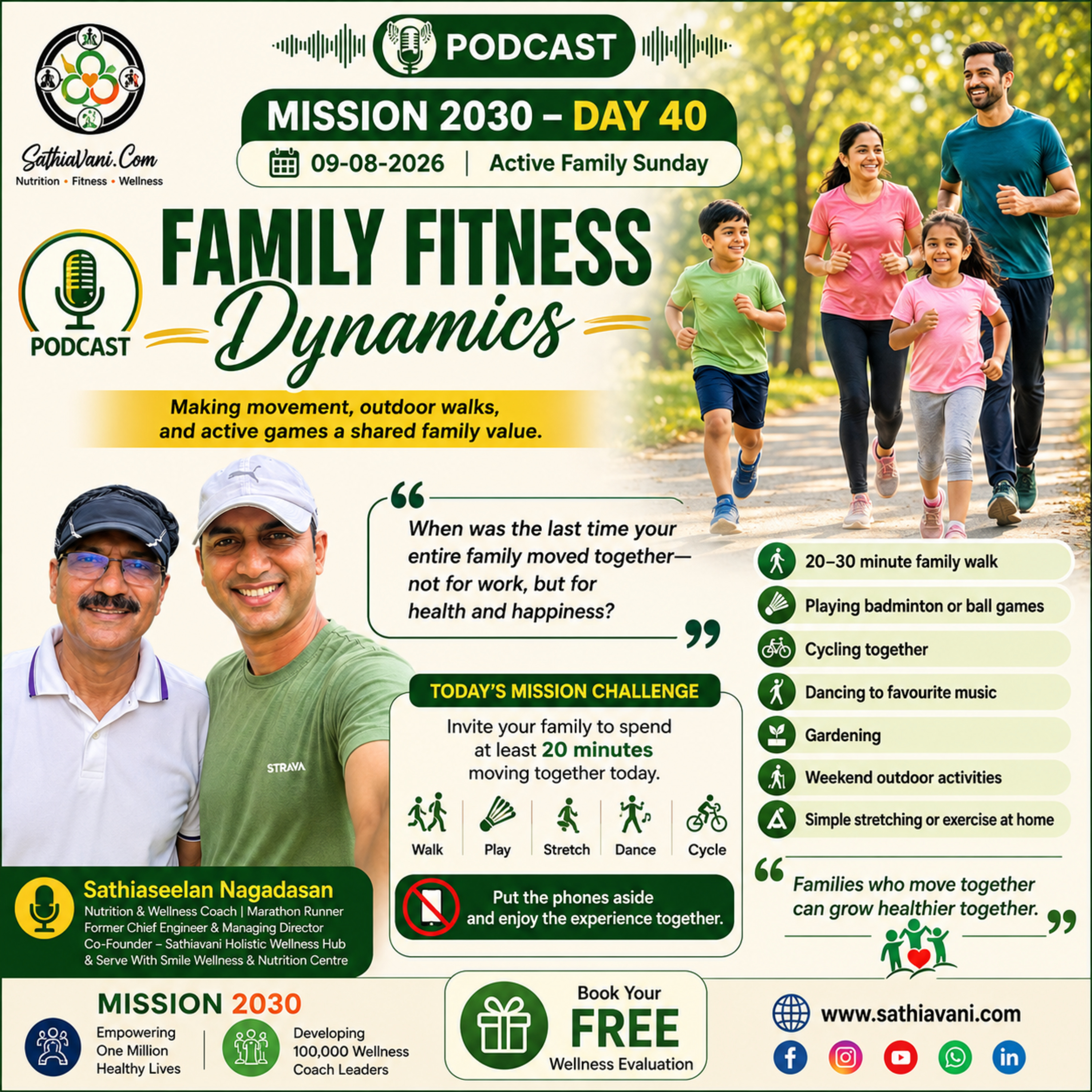 Mission 2030 Episode 40 Day 40 (09-08-2026)Family Fitness Dynamics podcast audio and music episode artwork