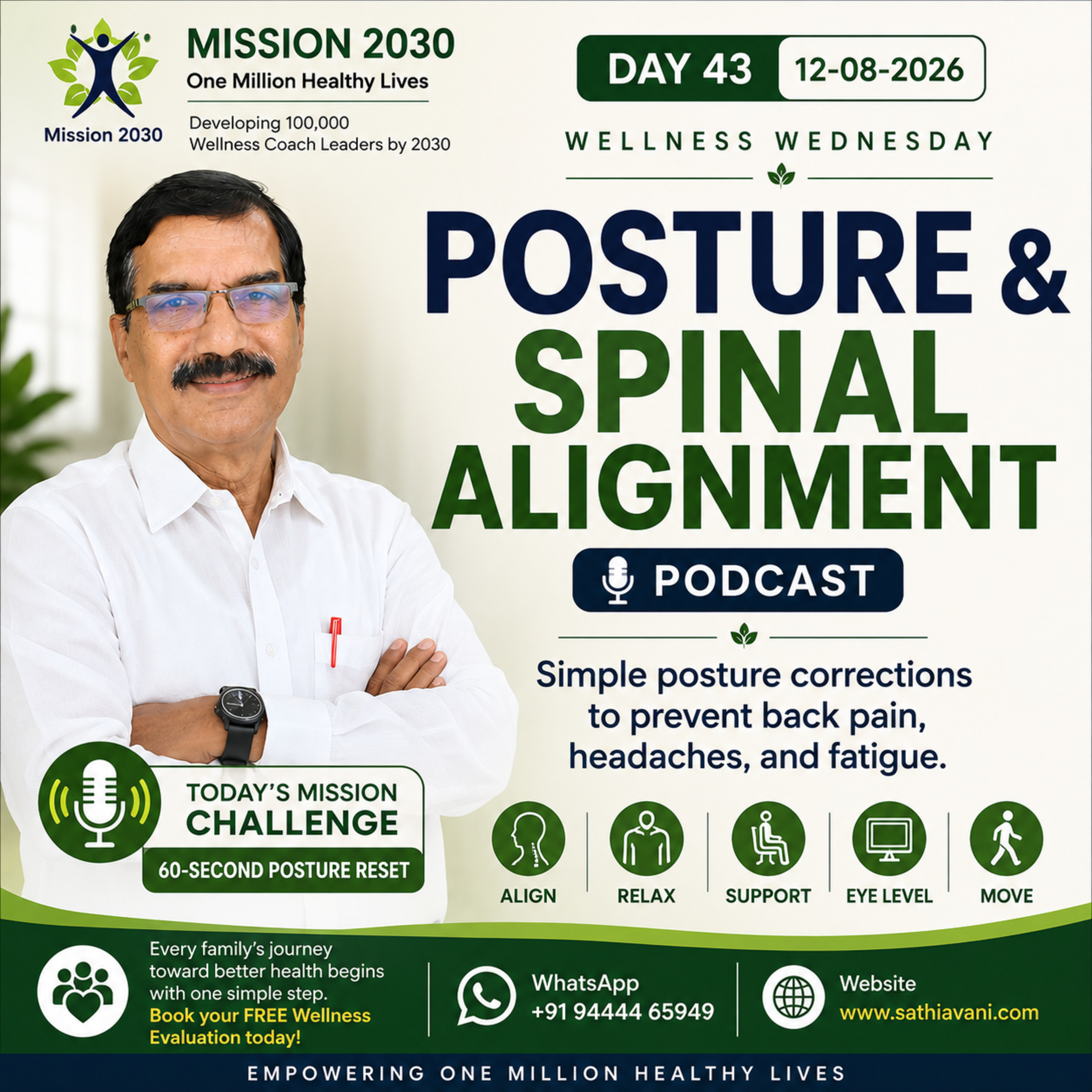 MISSION 2030 – DAY 43 (12-08-2026)Posture & Spinal Alignment episode artwork