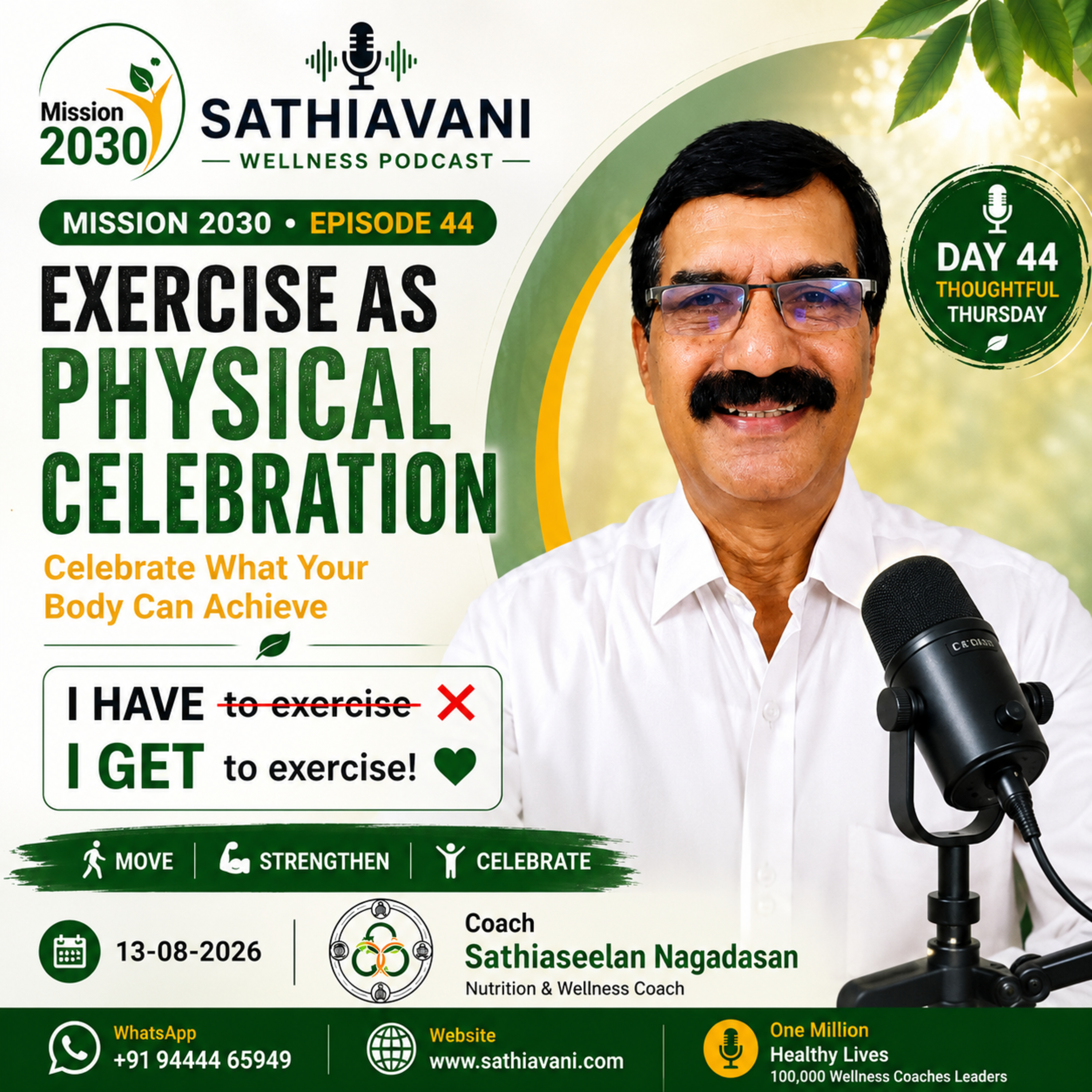Do You Exercise Because You HAVE To or Because You GET To Mission 2030 Day episode artwork