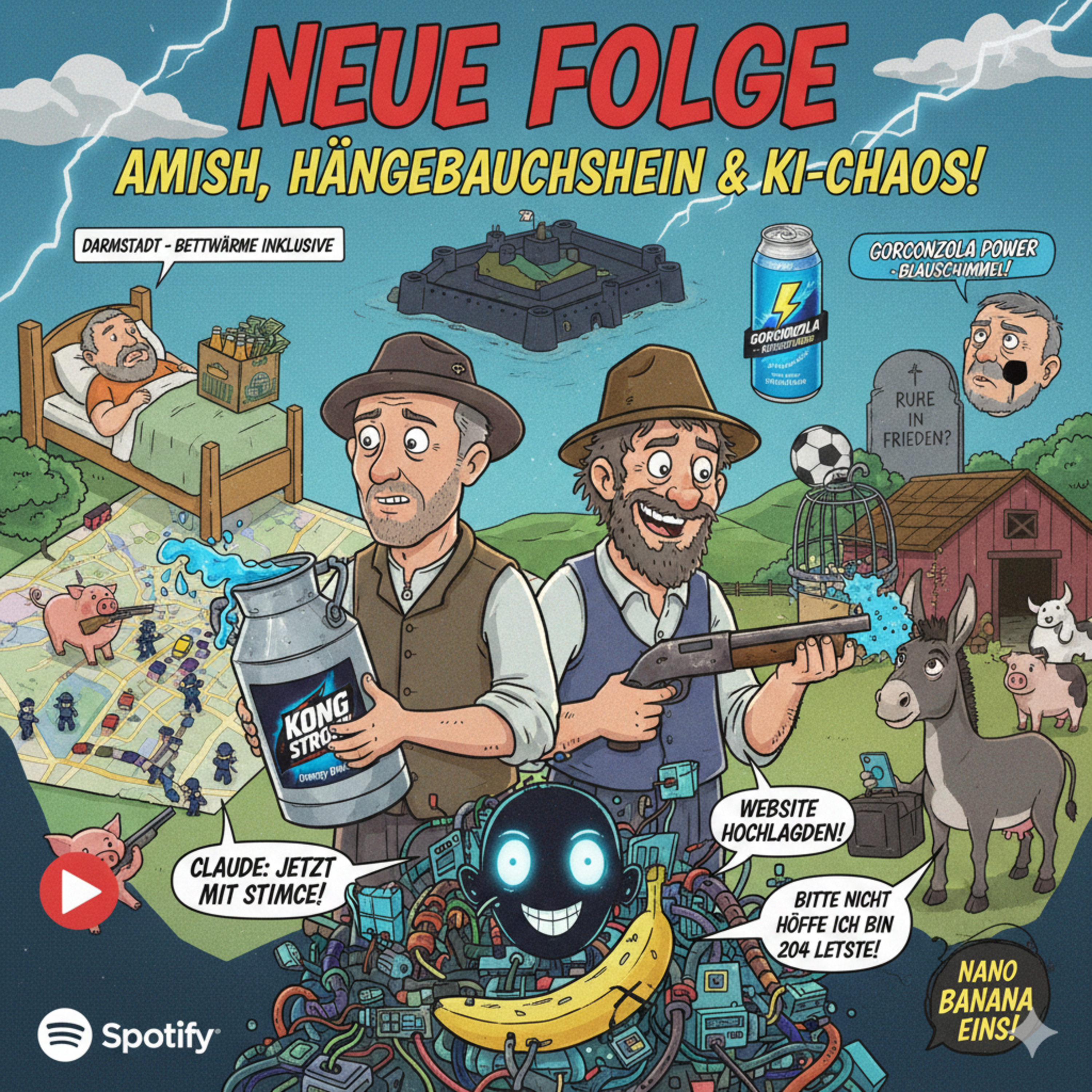 Cover fuer Episode 505: Betrunken im fremden Bett eingeschlafen, Oma ballert zurück & Europas geheime Knast-Insel – Comedy Podcast