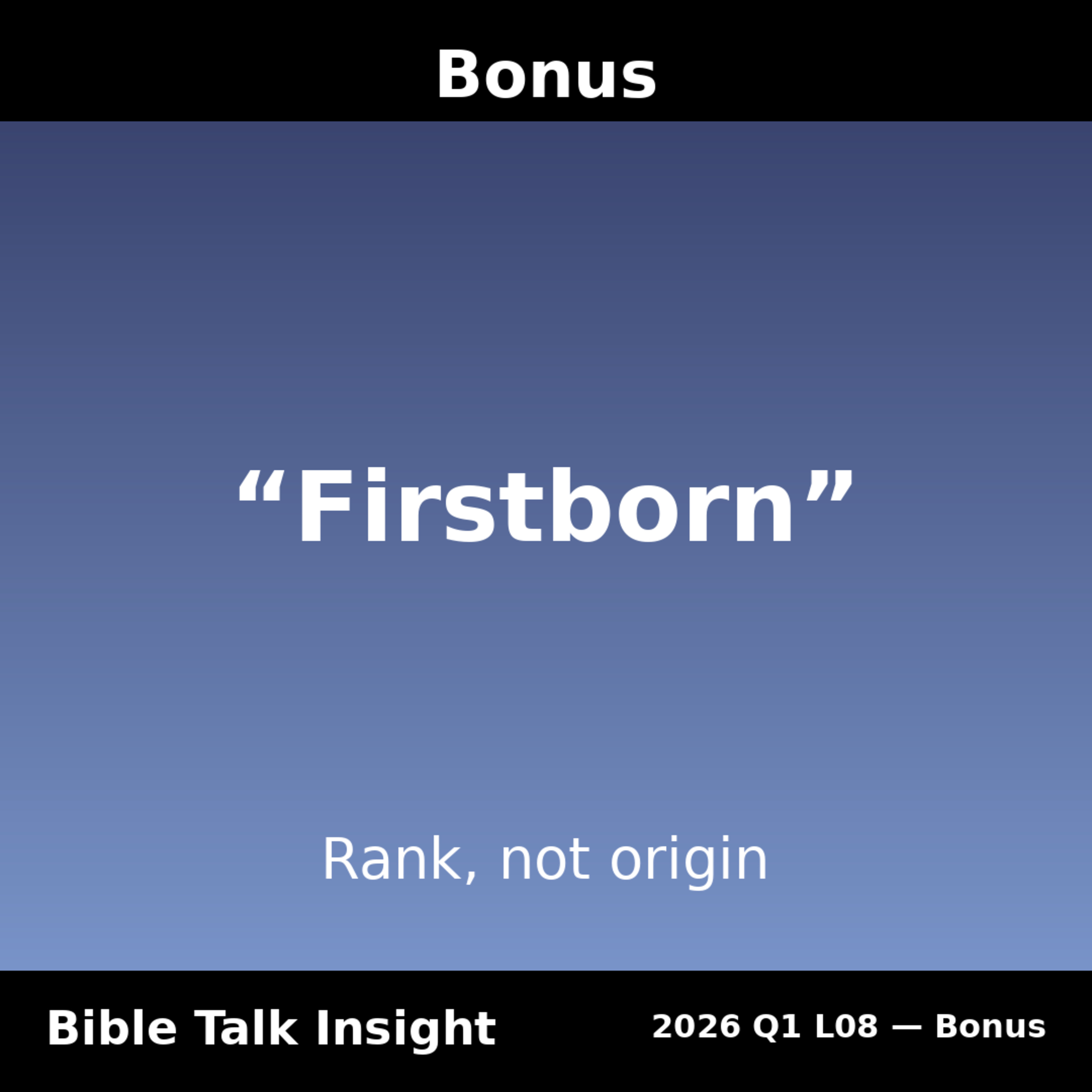 2026 Q1 L08 Bonus - 1.	Decoding “Firstborn”: Was Jesus Created? (Week 2/15 - 2/21) episode artwork