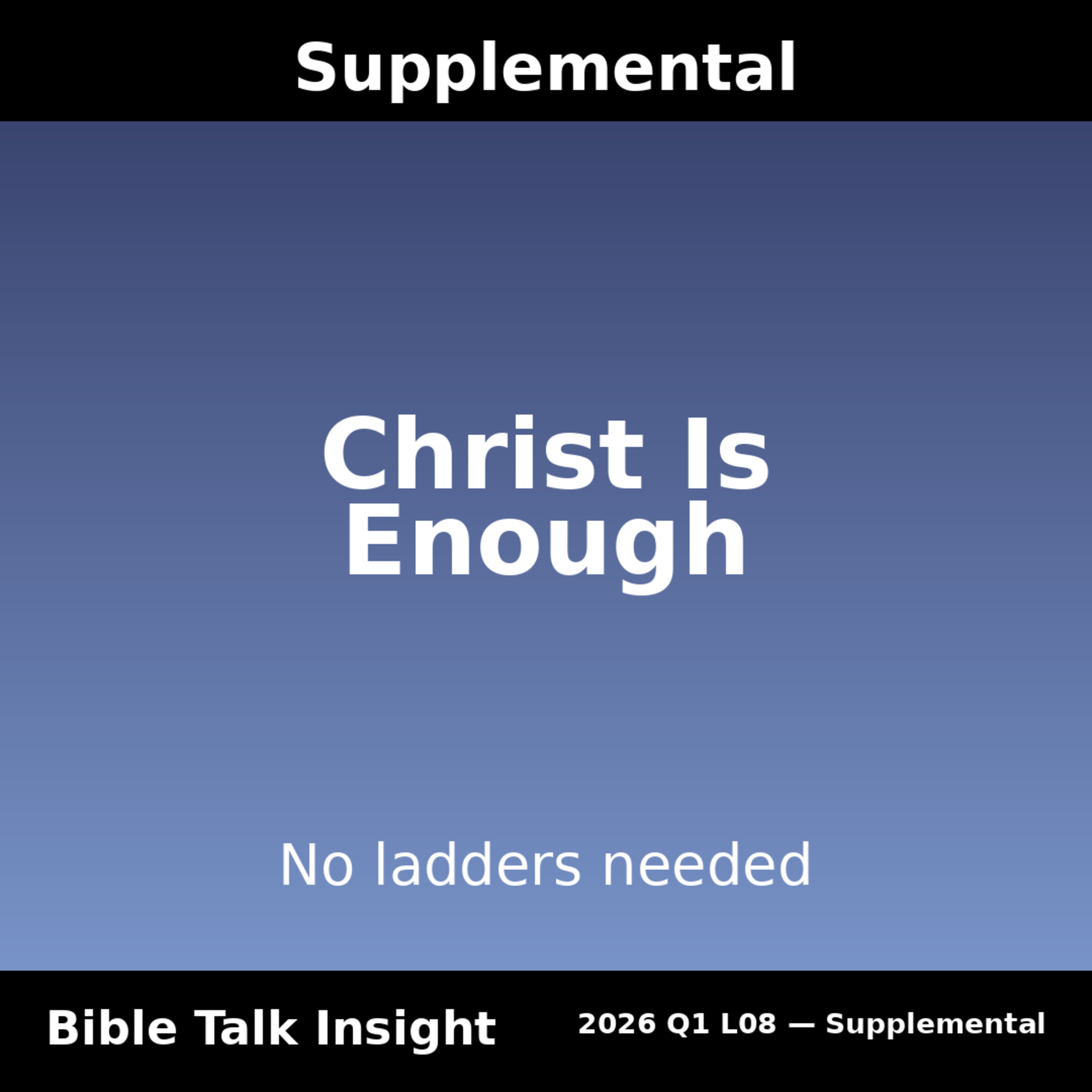2026 Q1 L08 Supplemental - Why Christ Is Enough (Week 2/15 - 2/21) episode artwork