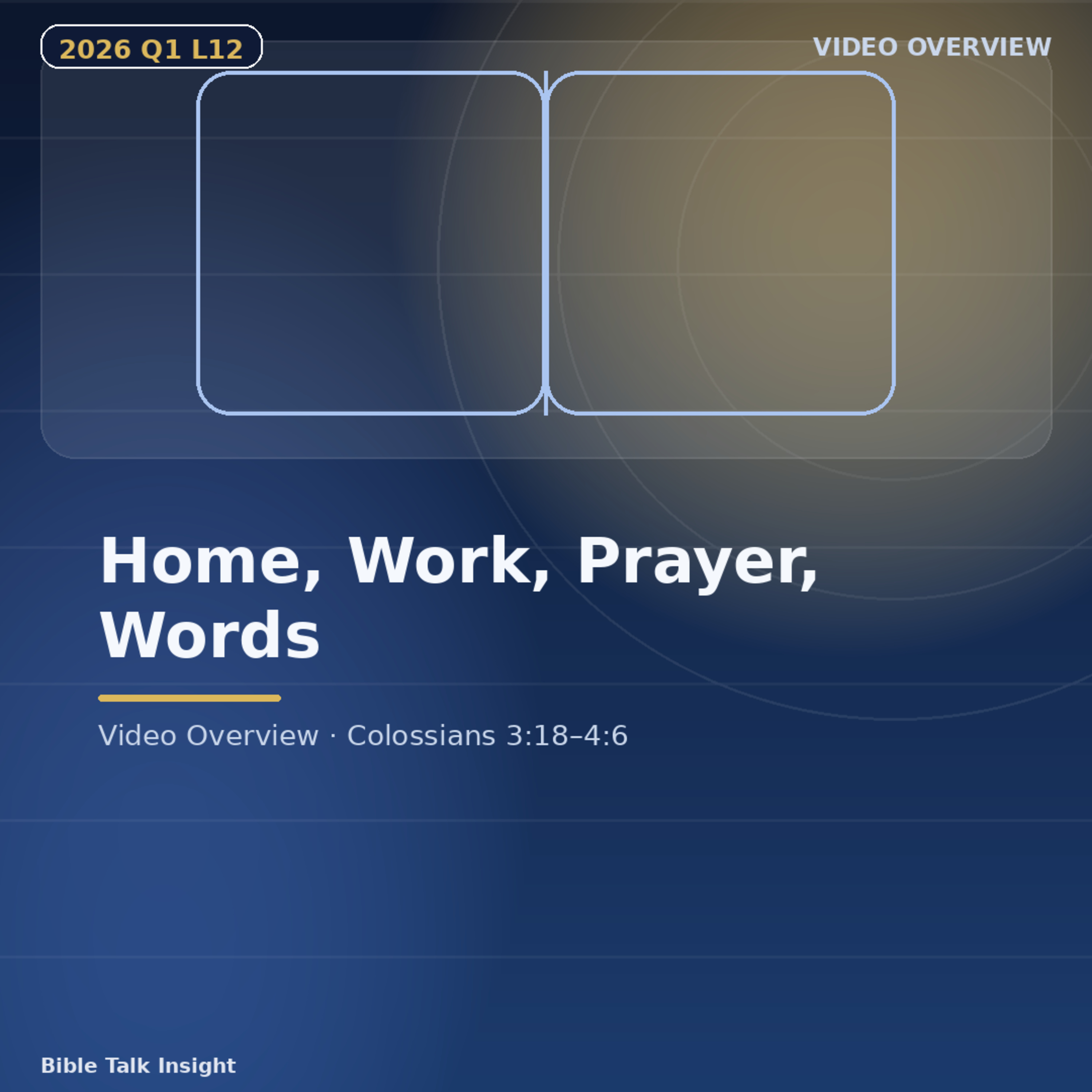 2026 Q1 L12 Video Overview - When Christ Shapes the Home, Work, Prayer, and Speech  episode artwork