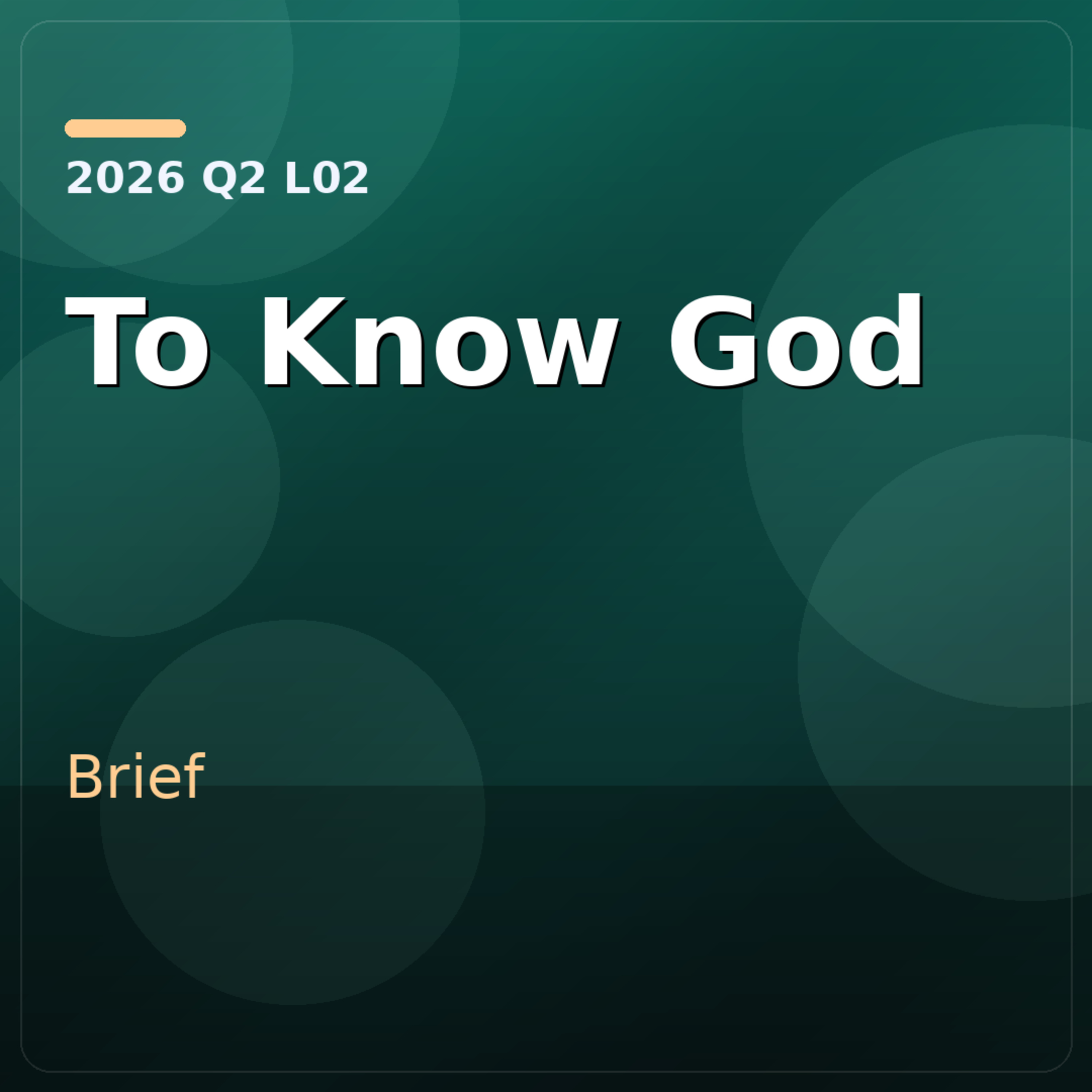 2026 Q2 L02 Brief - Eternal life is to know the true God and Jesus Christ.  episode artwork