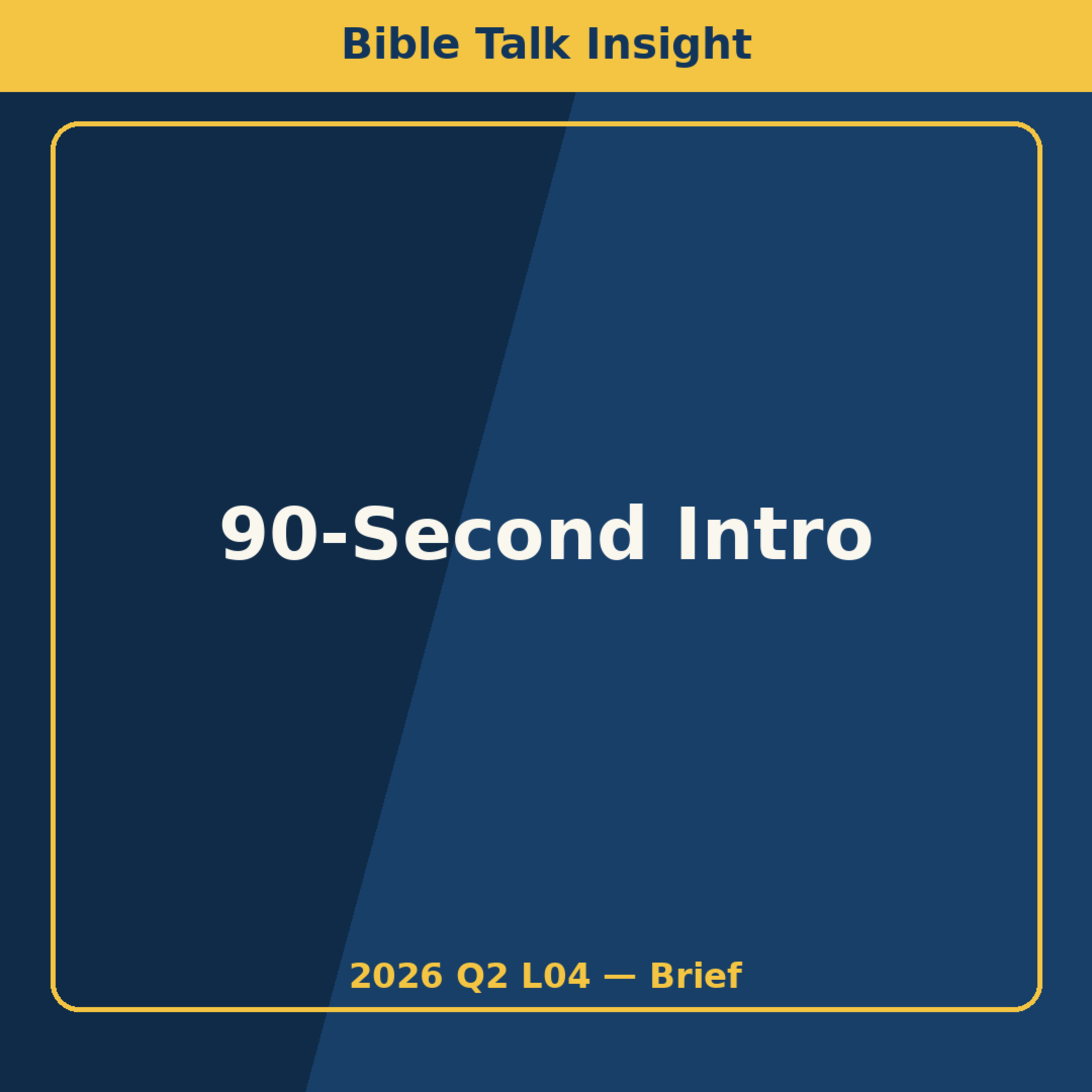 2026 Q2 L04 Brief - The Role of the Bible episode artwork