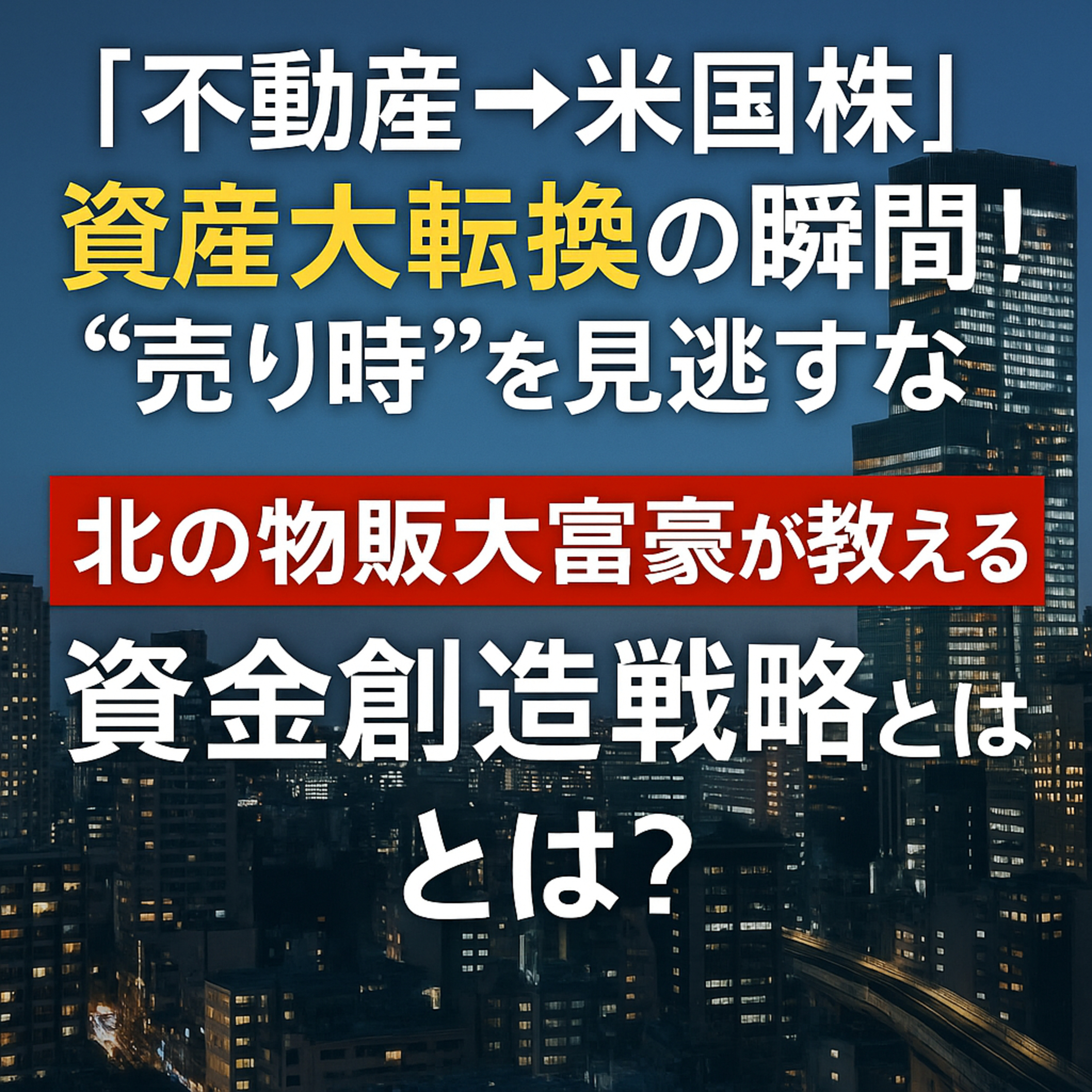 「不動産→米国株」資産大転換の瞬間！“売り時”を見逃すな｜北の物販大富豪が教える資金創造戦略とは？ episode artwork