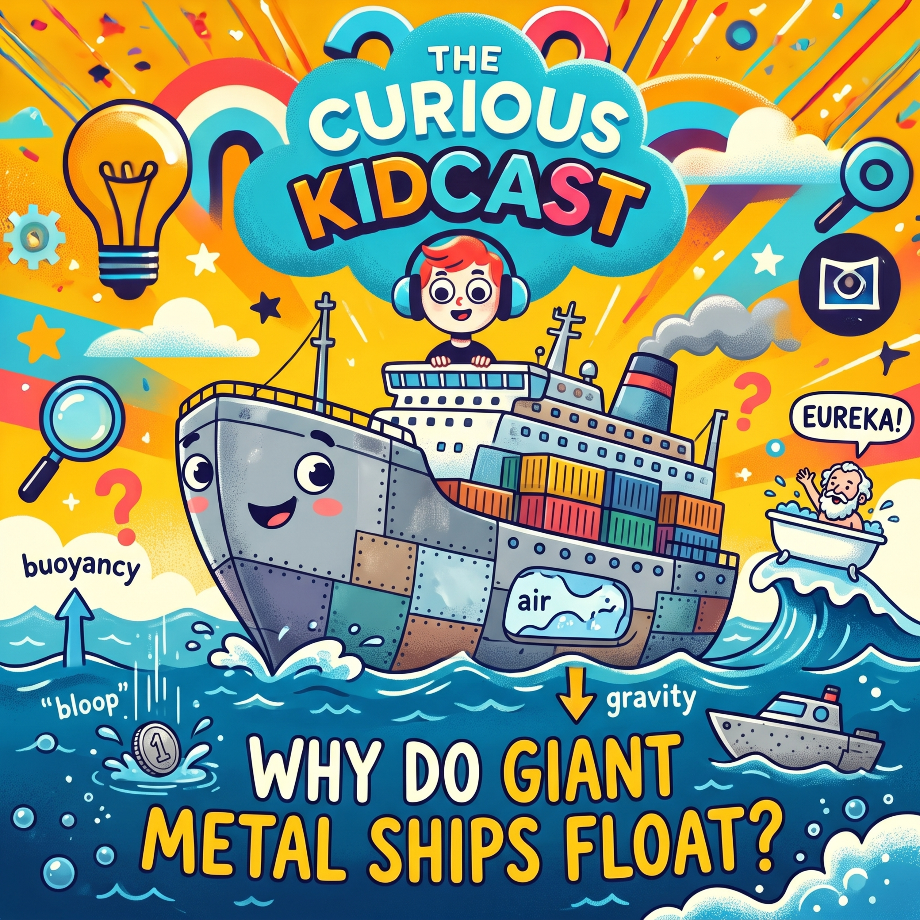 Why do giant metal ships float? episode artwork - The Curious Kidcast
