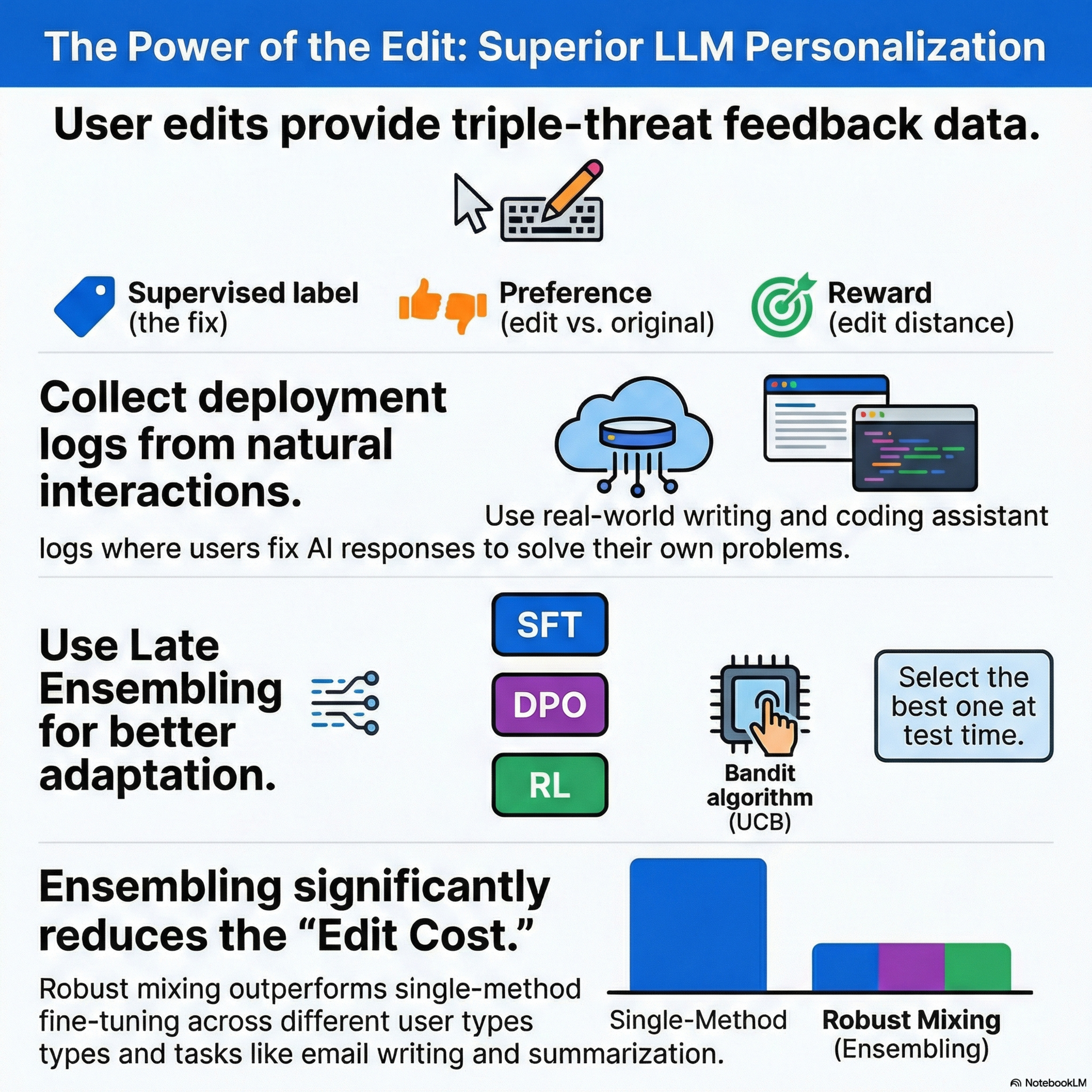 Principled Fine-tuning of LLMs from User-Edits: A Medley of Preference, Supervision, and Reward Episode cover