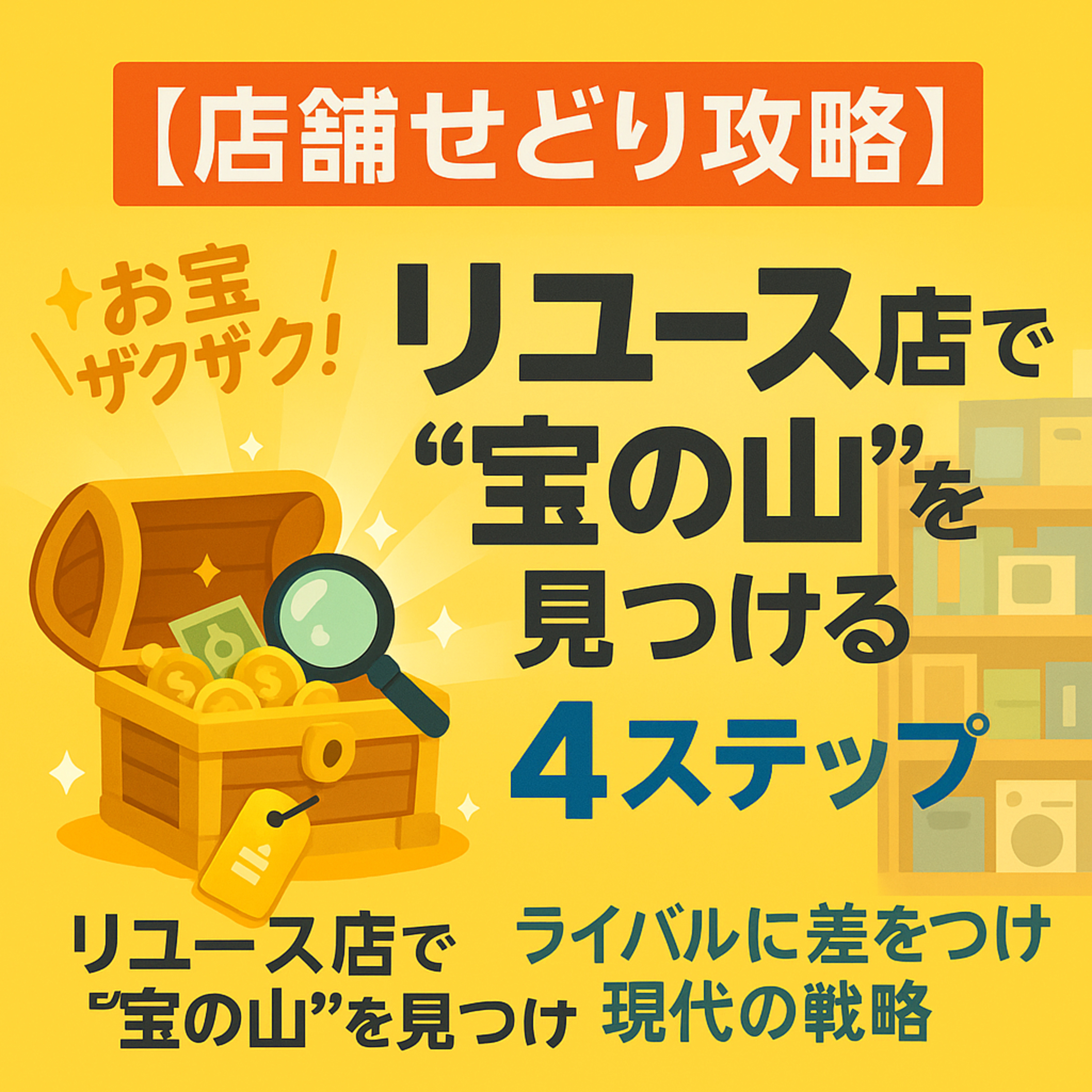 【店舗せどり攻略】リユース店で「お宝の山」を見つける４ステップ〜ライバルに差をつける現代の戦略〜 #店舗せどり #せどり #副業 #リユース店 #中古せどり #ブックオフ #ハードオフ #せどり攻略 #利益商品 #お宝探し #品出し日攻略 #価格改定 #サイドビジネス #転売 #稼ぐ #旅行好き #せどりノウハウ #副収入 #せどり初心者 episode artwork