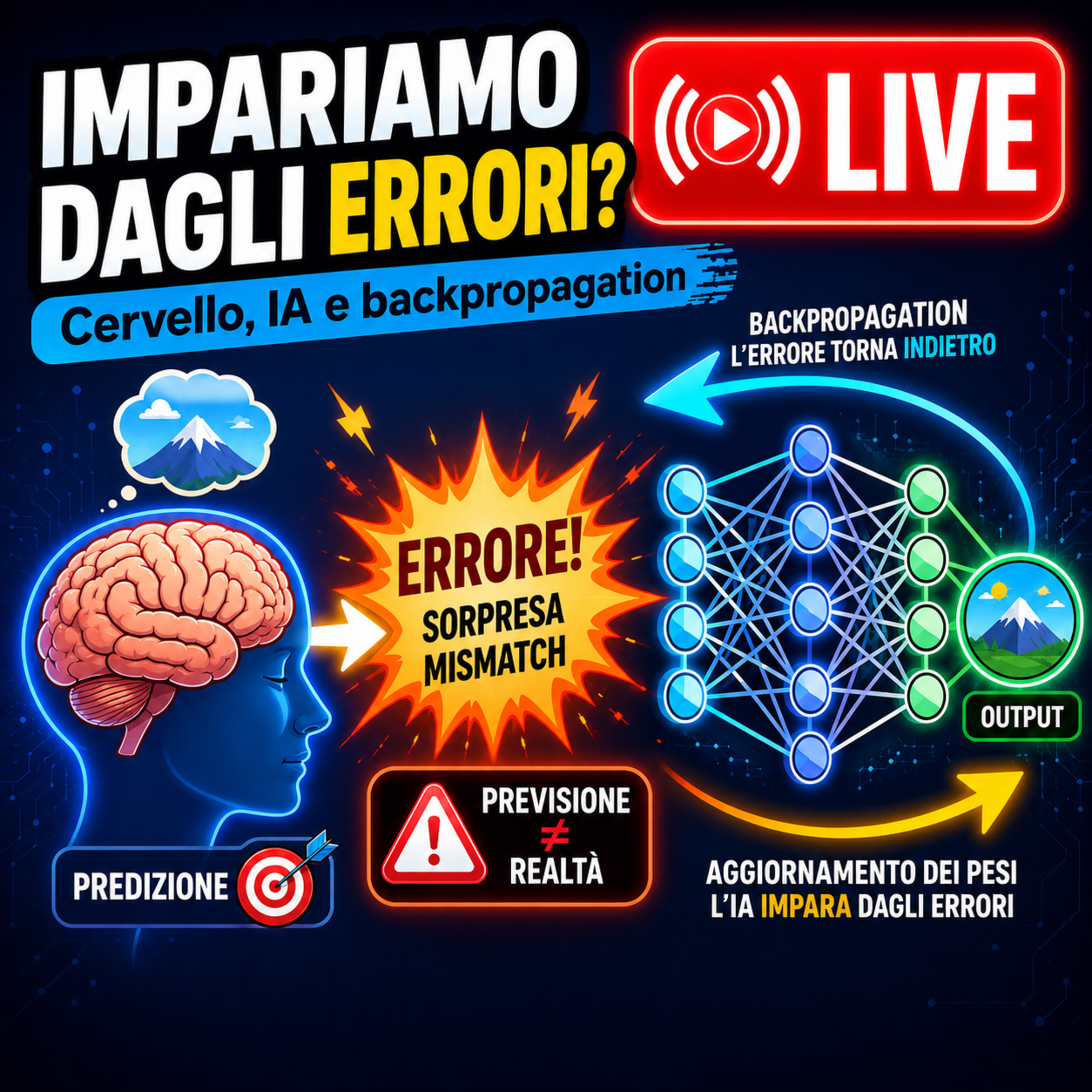 Perché impariamo dagli errori? IA e Cervello a confronto... e non solo (LIVE)