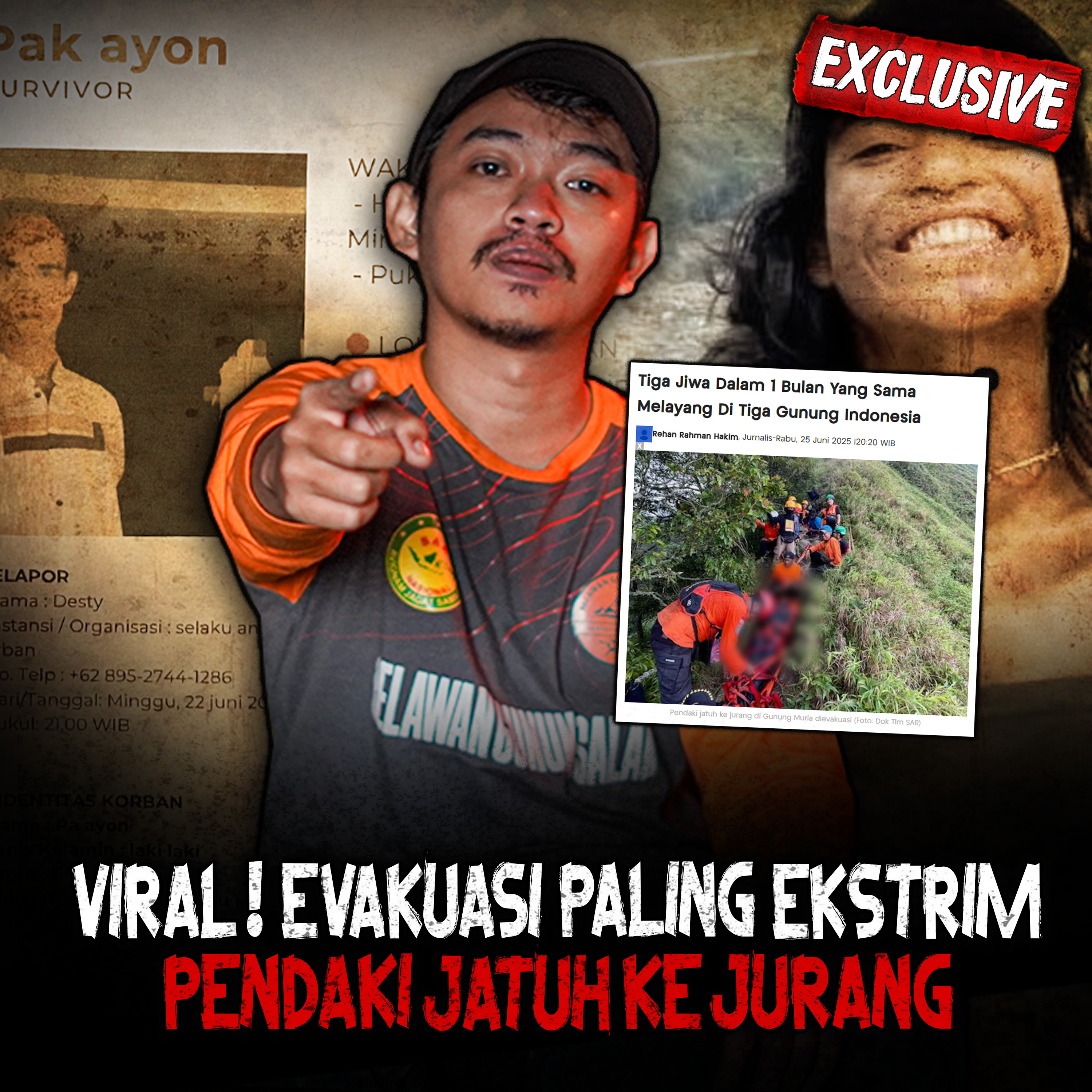 FULL DOKUMENTASI!! KESAKSIAN TERSERAM TIM SAR EV4KU4SI PENDAKI J4TUH KE JUR4N6