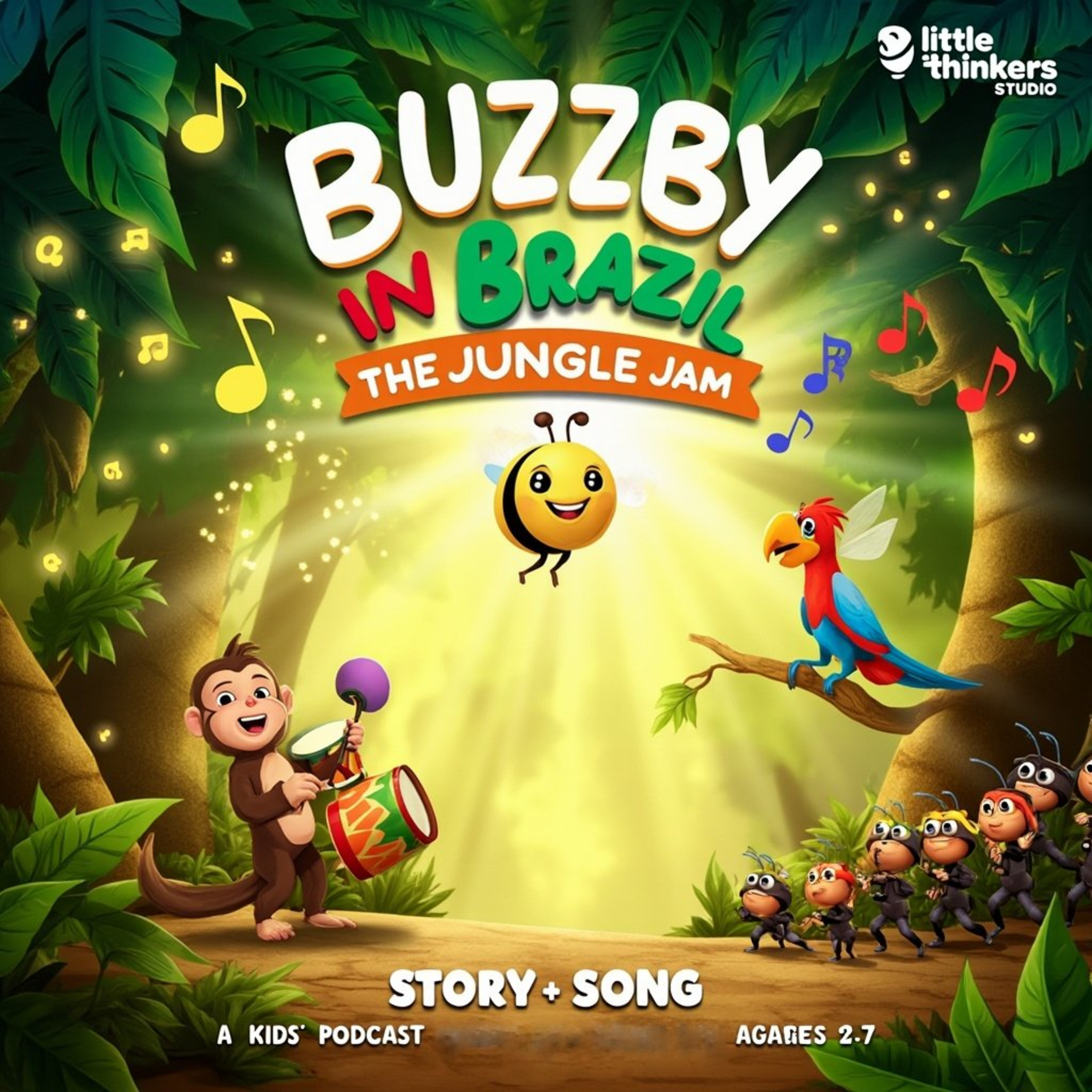 🥁 Fun Musical Story! | Buzzby and the Jungle Jam (Teamwork & Rhythm for Kids 3-8) episode artwork
