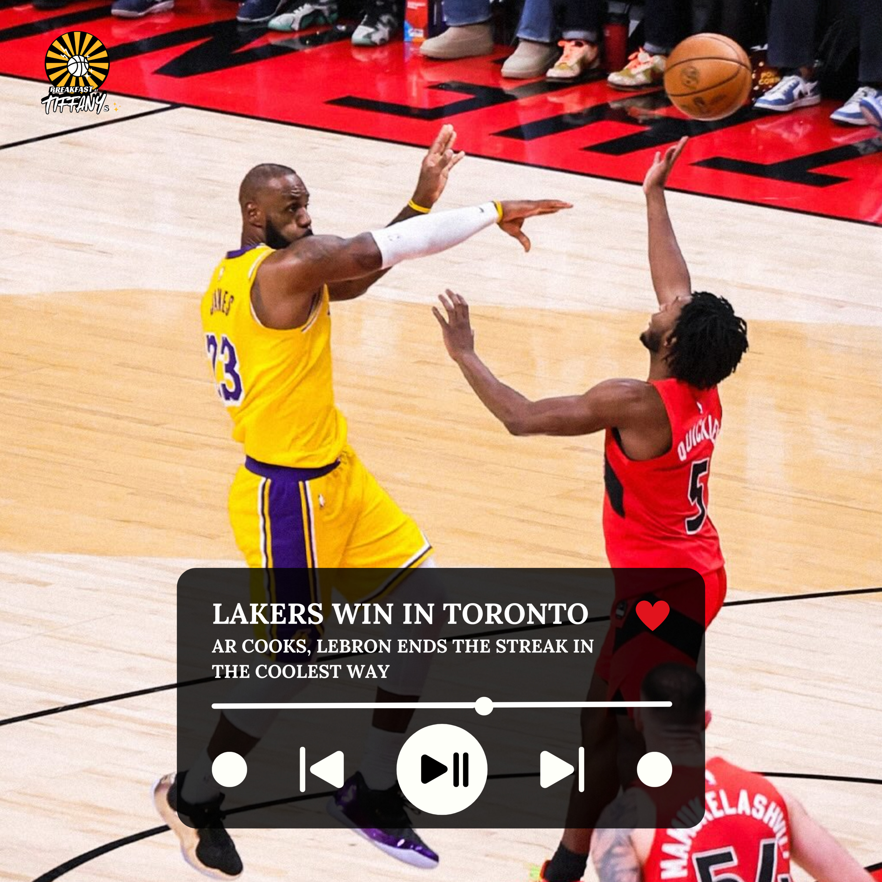Lakers Win in Toronto: AR Cooks, LeBron Ends the Streak in the Coolest Way episode artwork