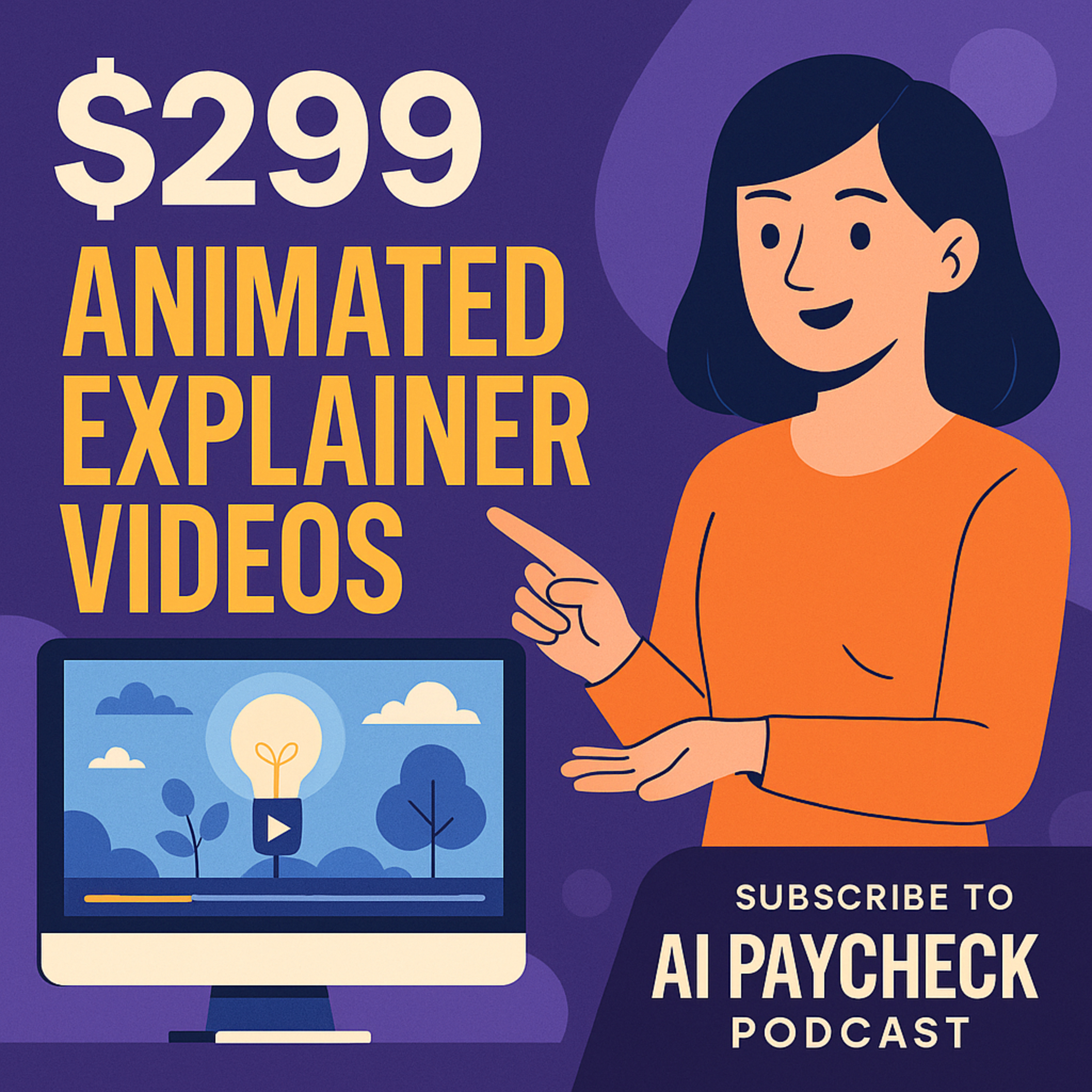Animated explainer videos (Synthesia avatars + Pippit AI video generator, $299/video)