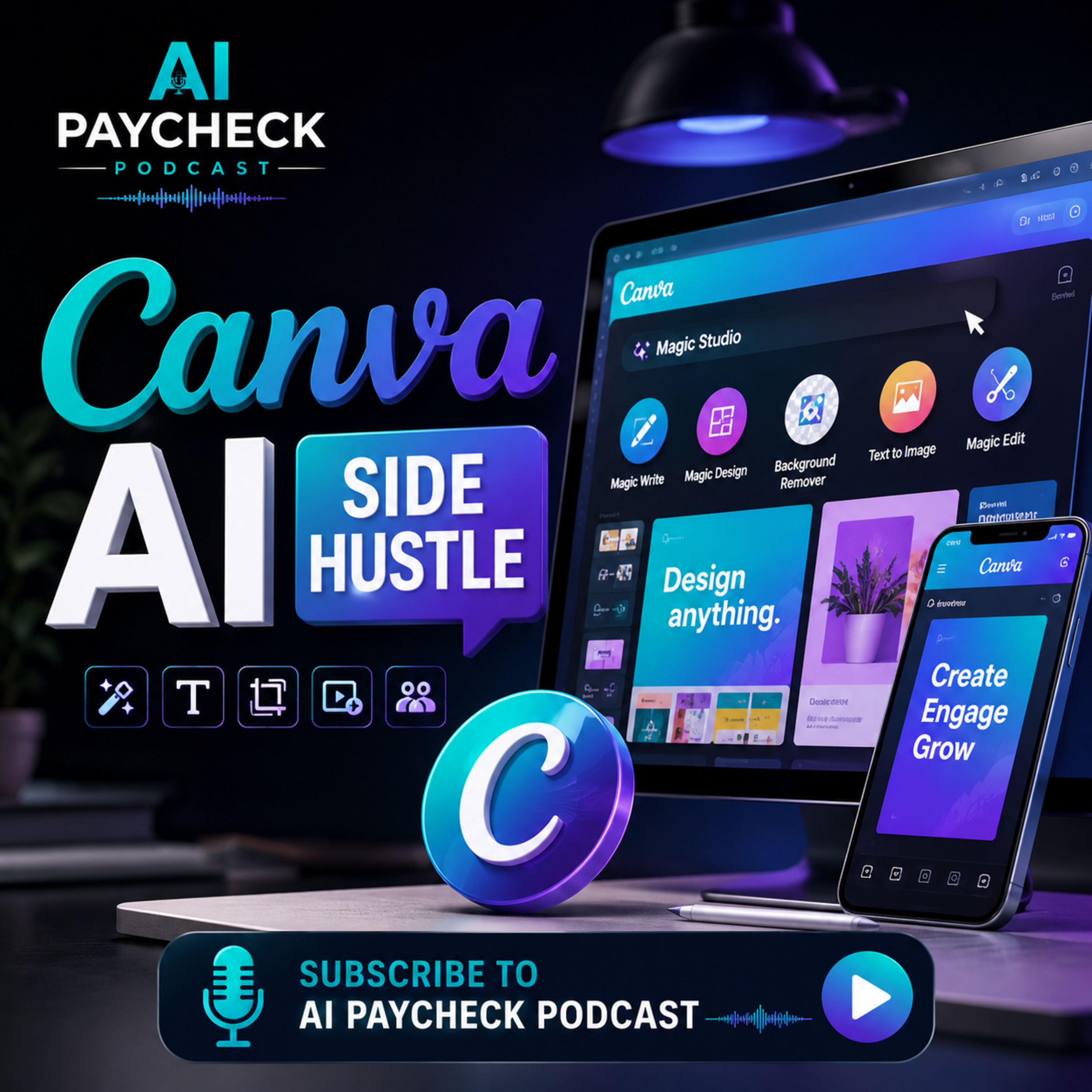 Canva AI Side Hustle episode artwork
