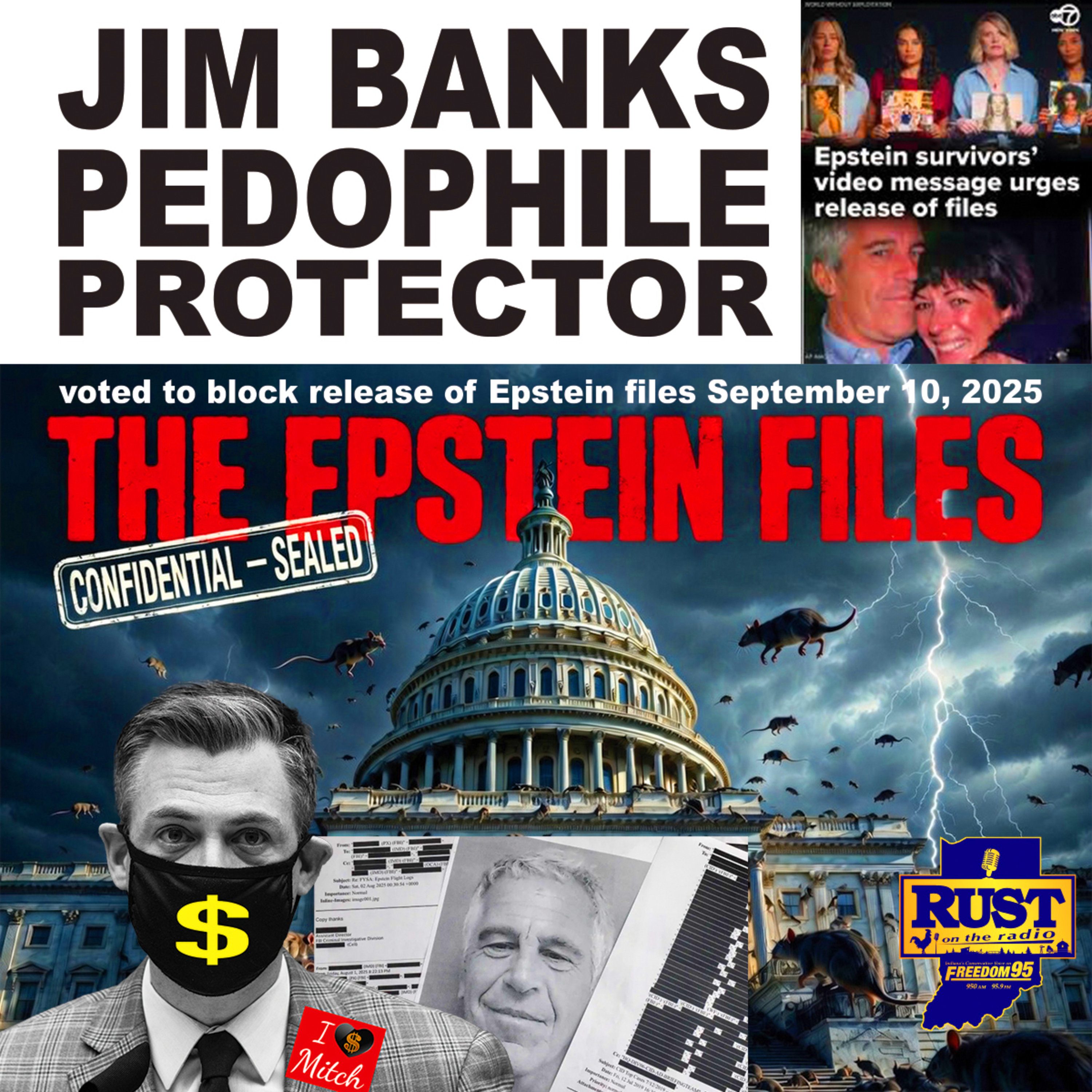 Jim Banks - Pedophile Protector: Why did JIM BANKS vote to BLOCK the release of the EPSTEIN FILES on September 10, 2025? episode artwork