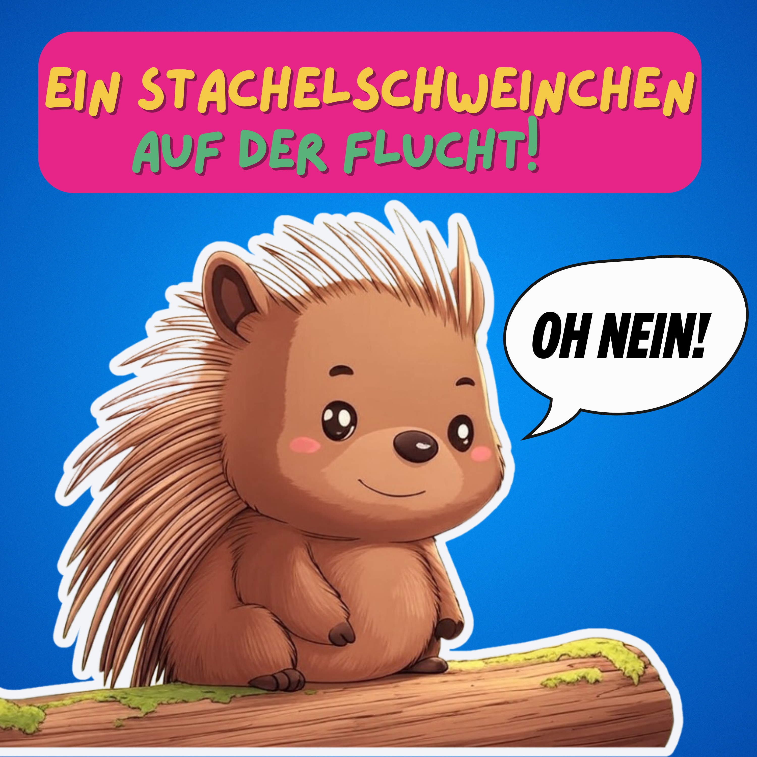 Ein Stachelschweinchen auf der Flucht