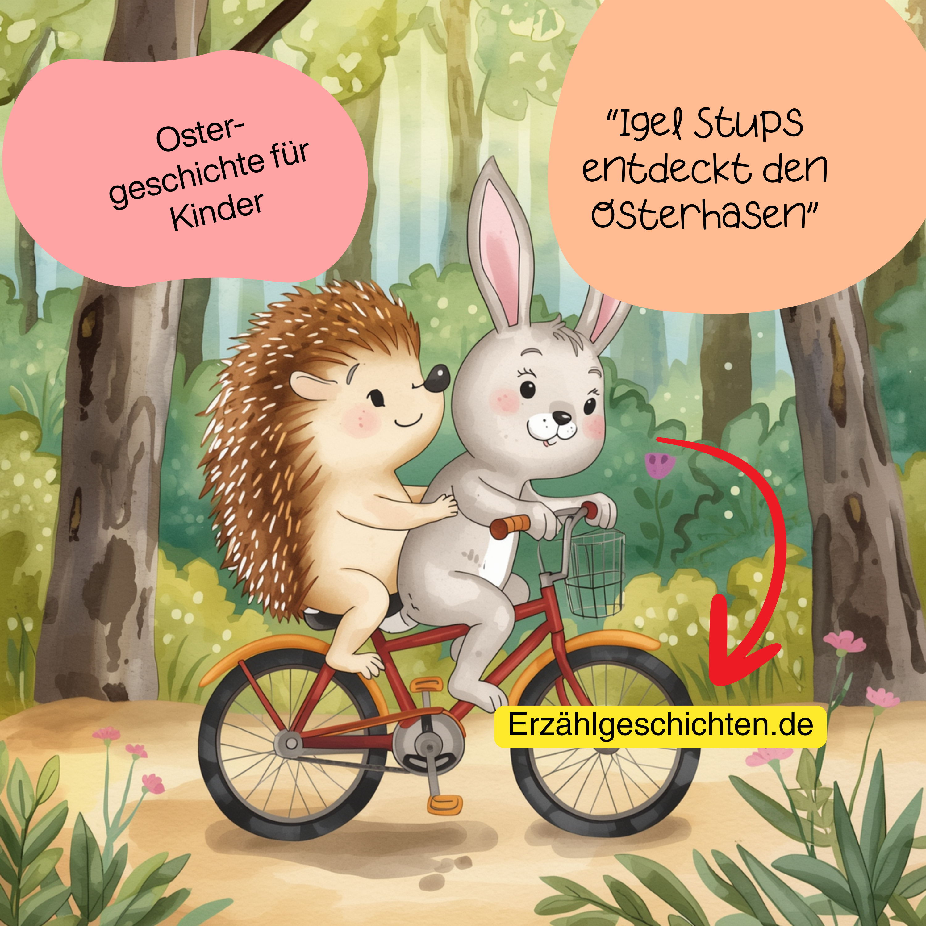Igel Stups entdeckt den Osterhasen