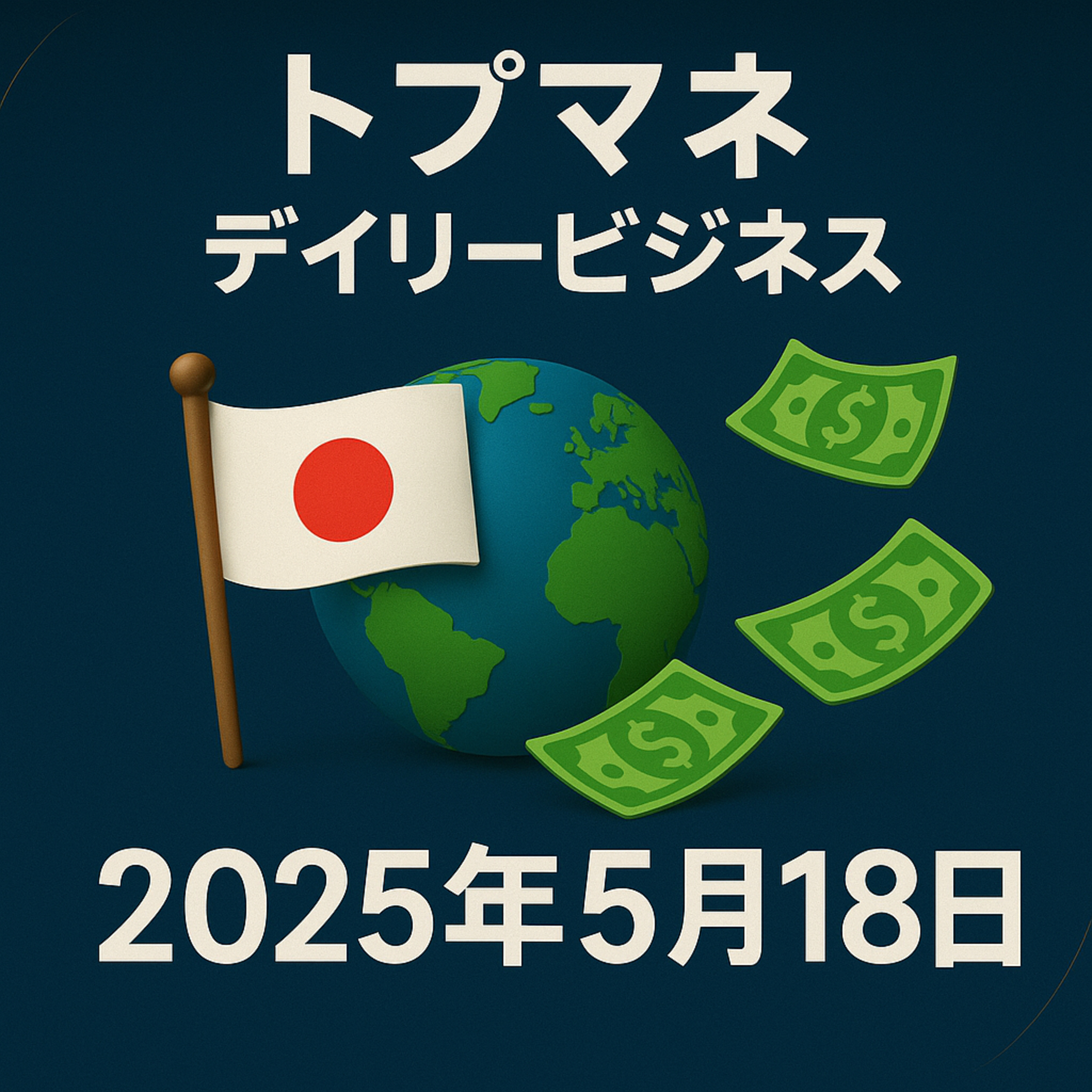 2025年5月18日 - 女性の賃金格差、iPhone35万円、起業シニア急増──日本の未来が動き出す日 | トプマネデイリービジネス episode artwork