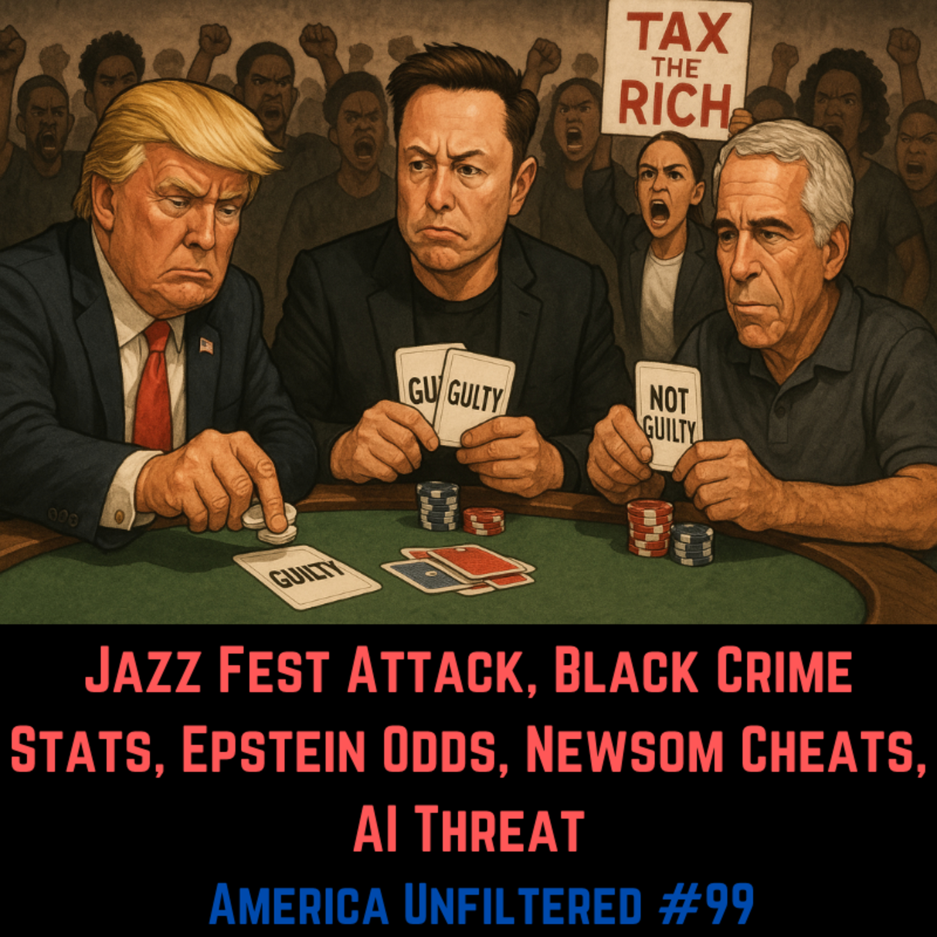 Jazz Fest Attack, Black Crime Stats, Epstein Betting Odds, AI Threat | America Unfiltered #99 episode artwork